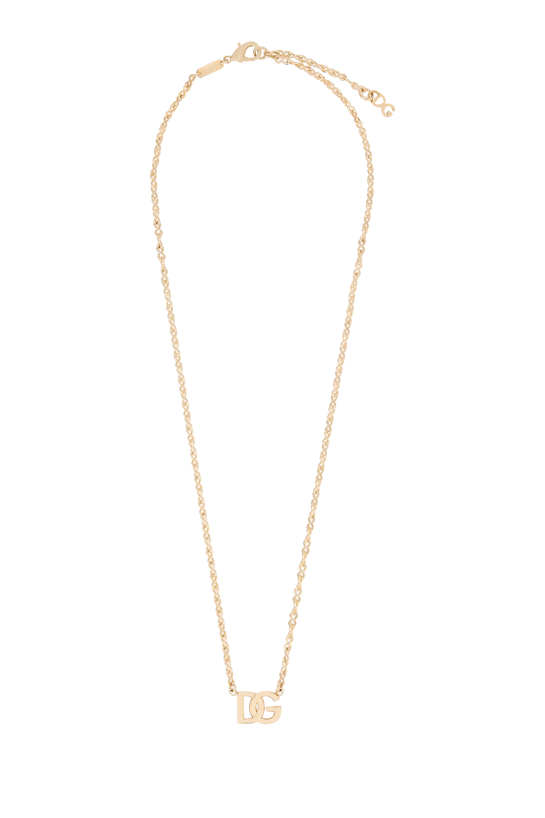 قلادة رقبة بتصميم سلسلة بحلقات وحلية شعار الماركة