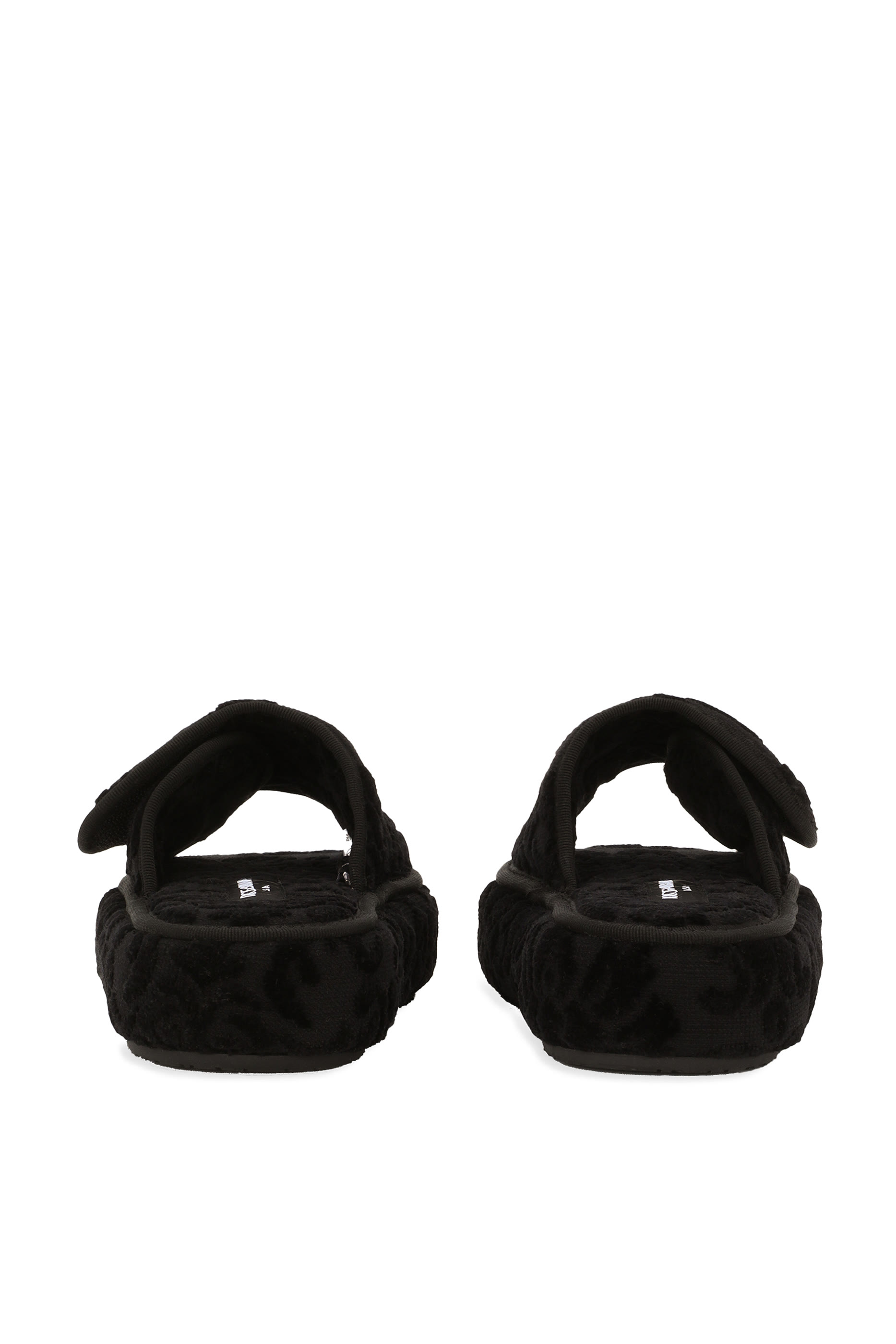 حذاء مفتوح من الخلف بلاطو جاكار قطن تيري