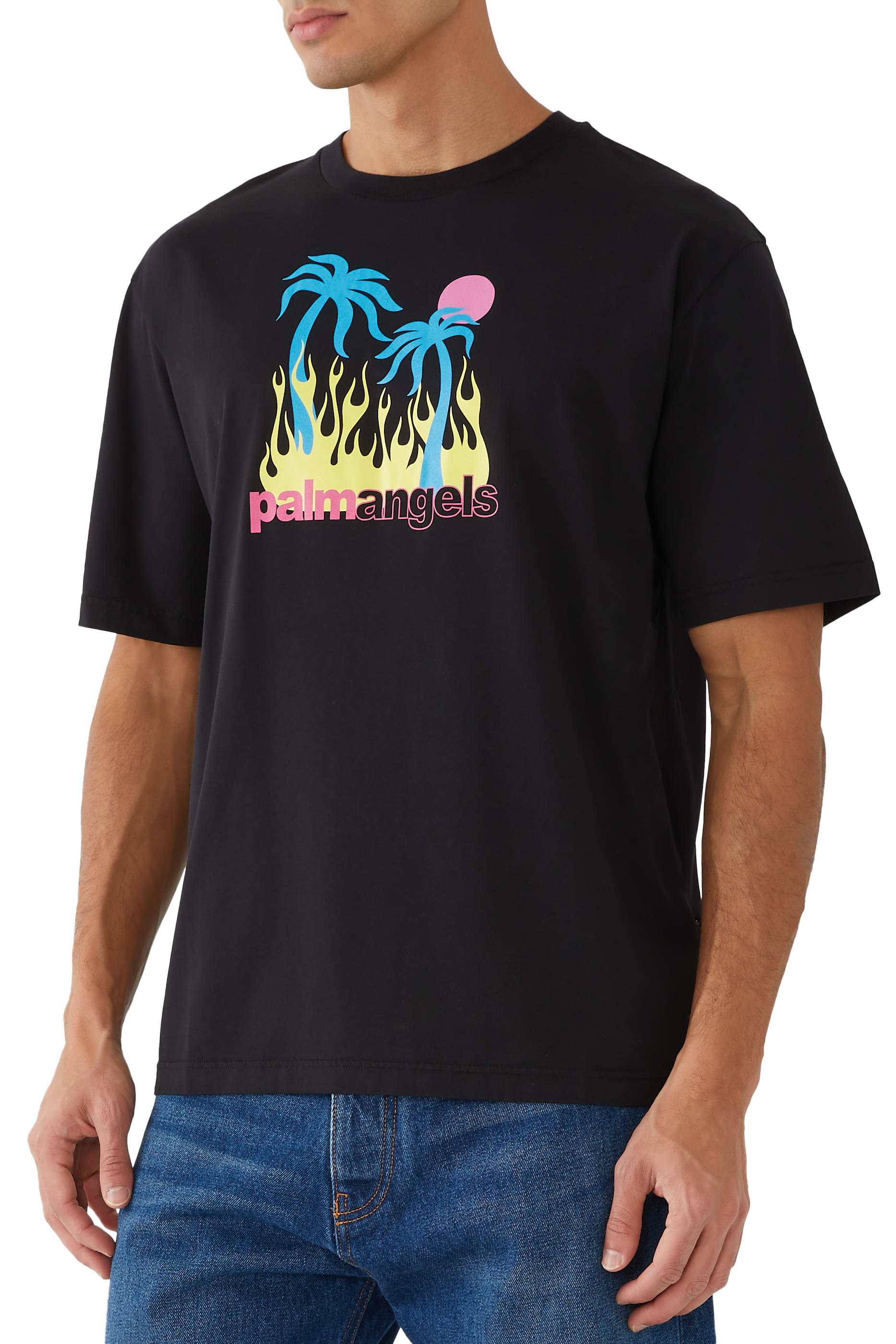 تيشيرت بنقشة واحة ملتهبة