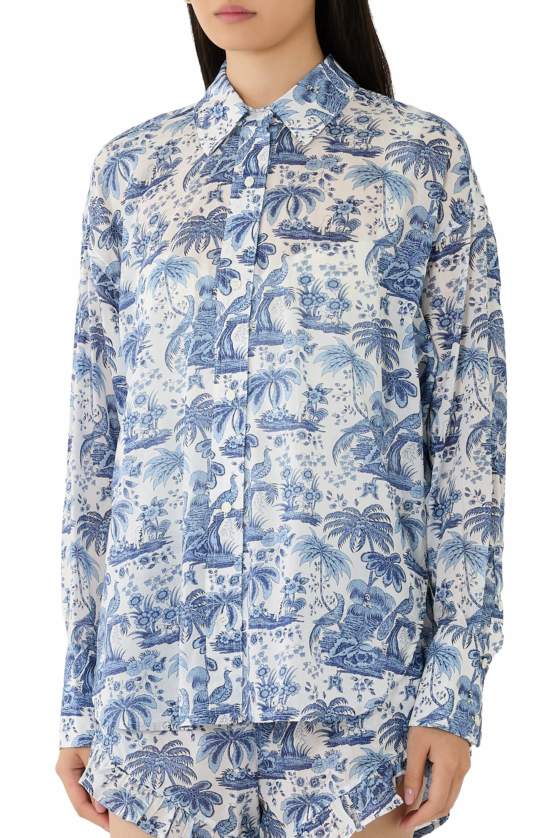 قميص بأكمام قصيرة قطن توال