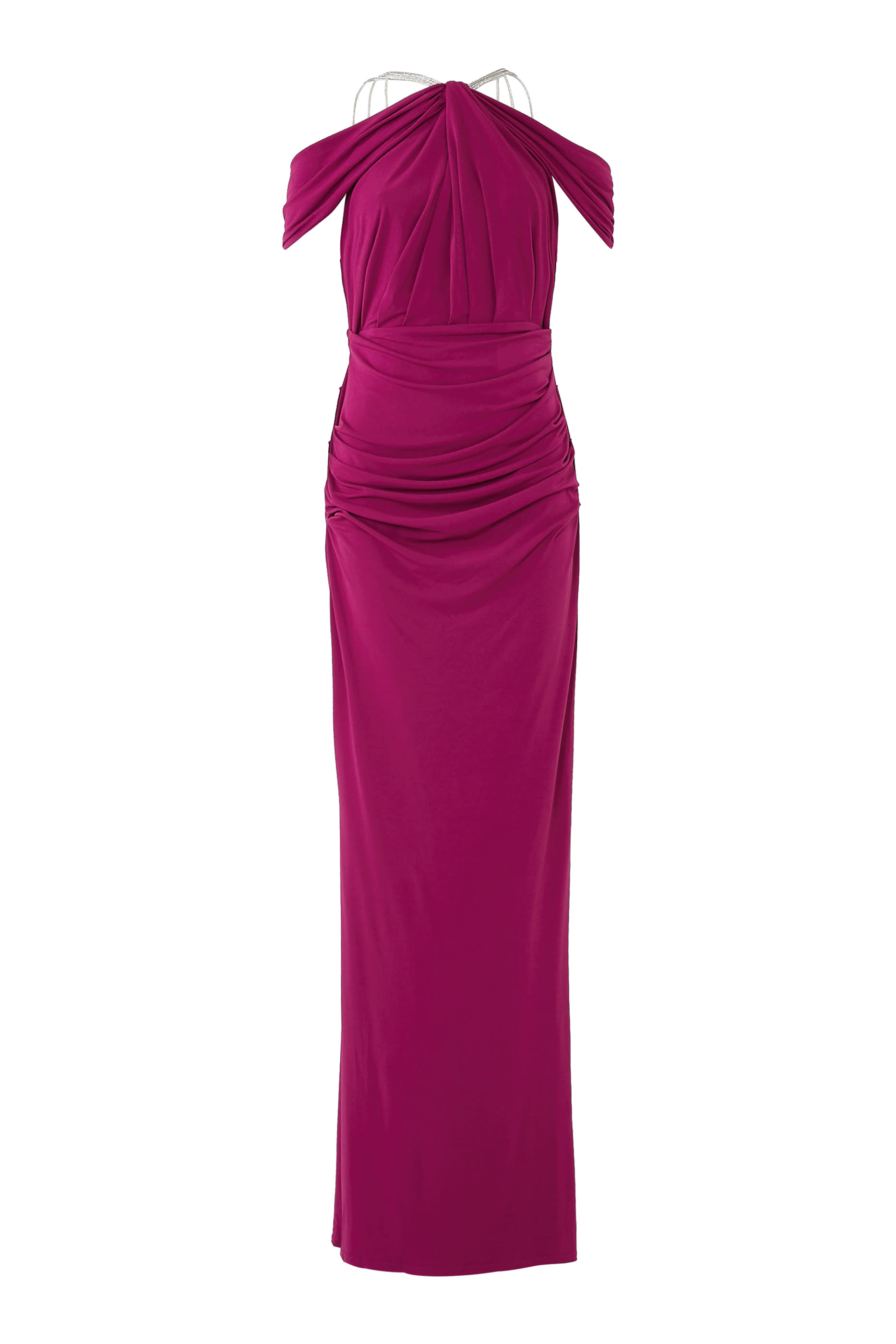 فستان سهرة بأكتاف متساقطة