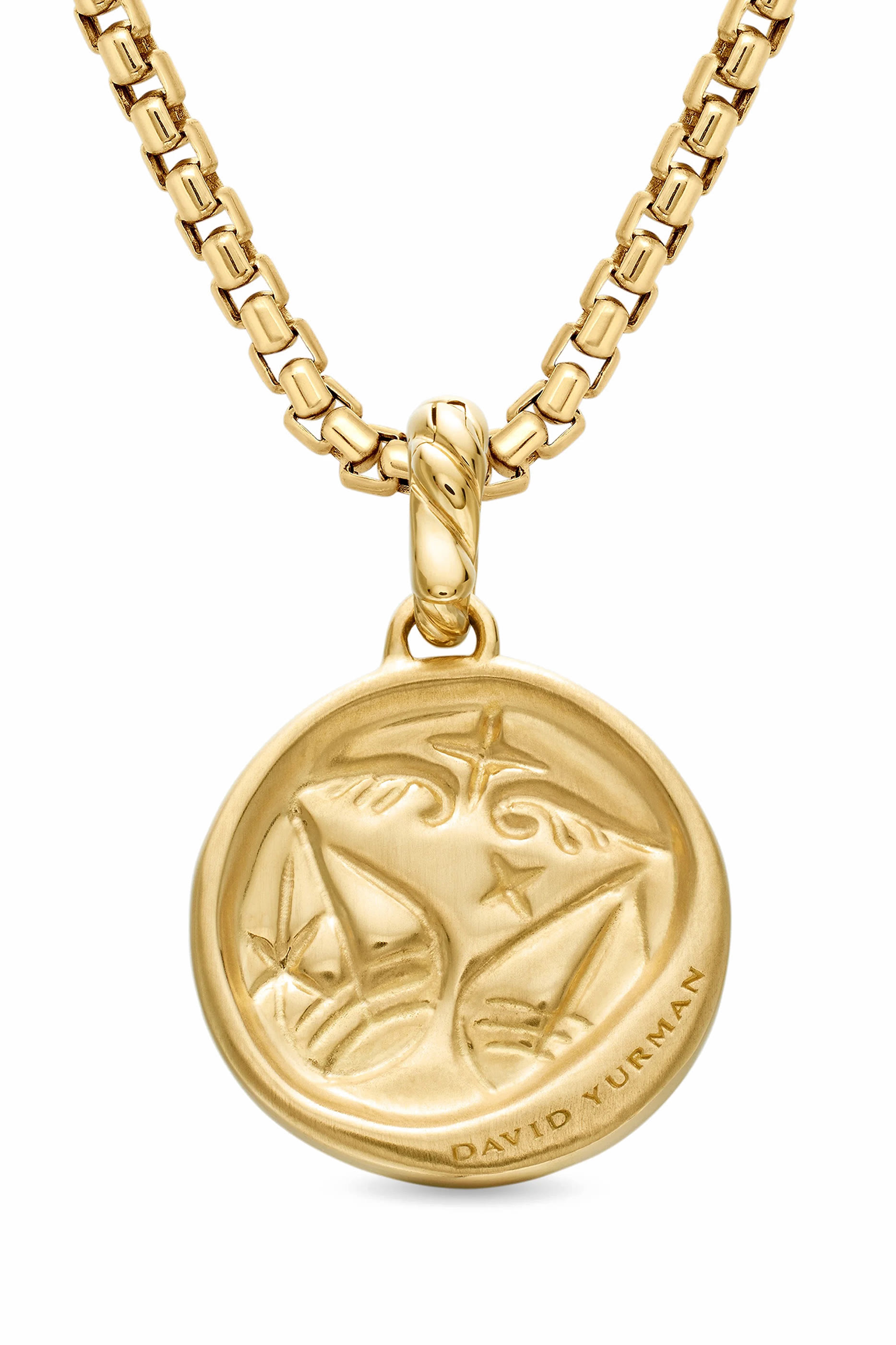 دلاية بتصميم شعار برج الميزان مرصعة بالماس ذهب أصفر عيار 18