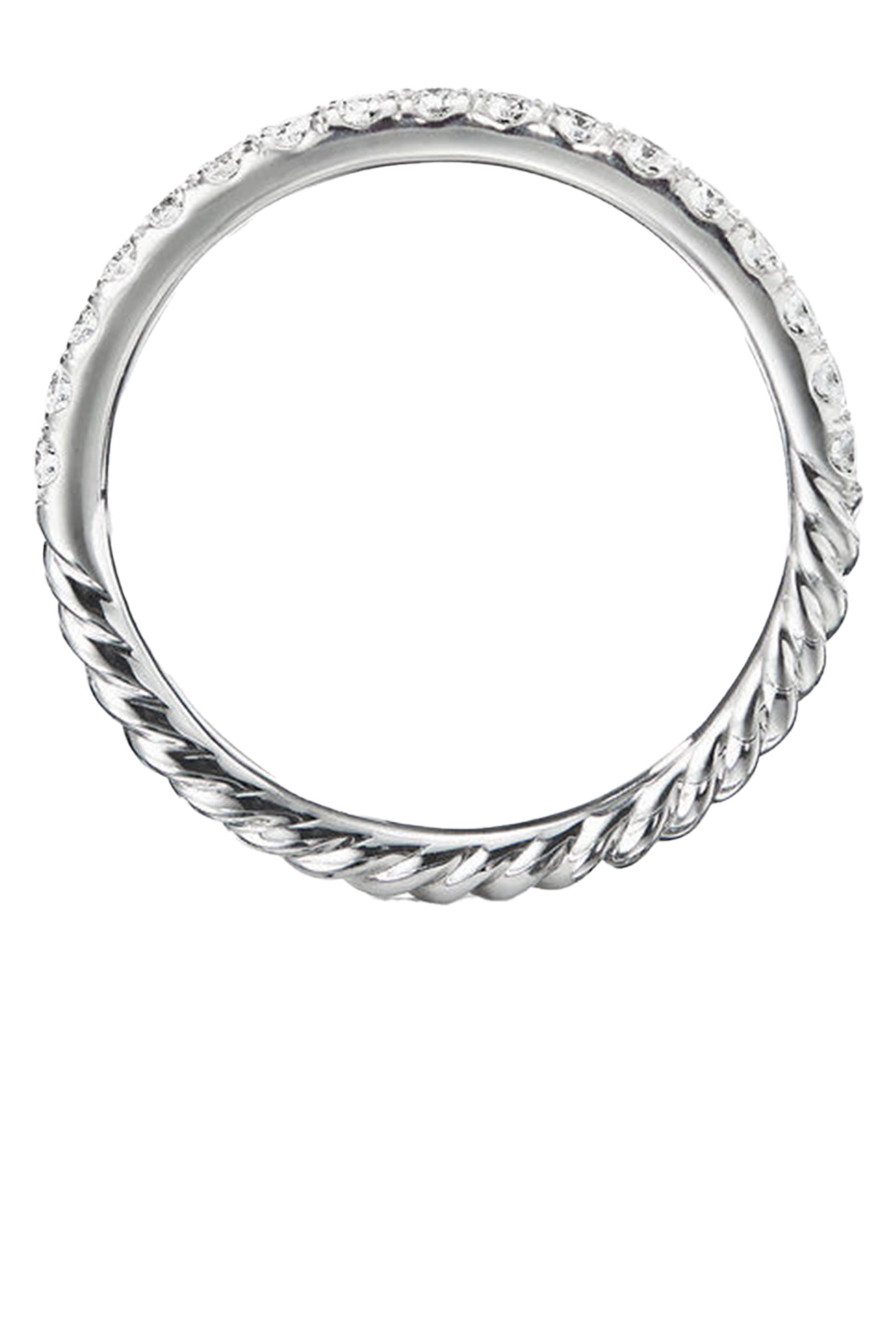 خاتم كابل كولكتبايلز مرصع بماس، ذهب أبيض عيار 18