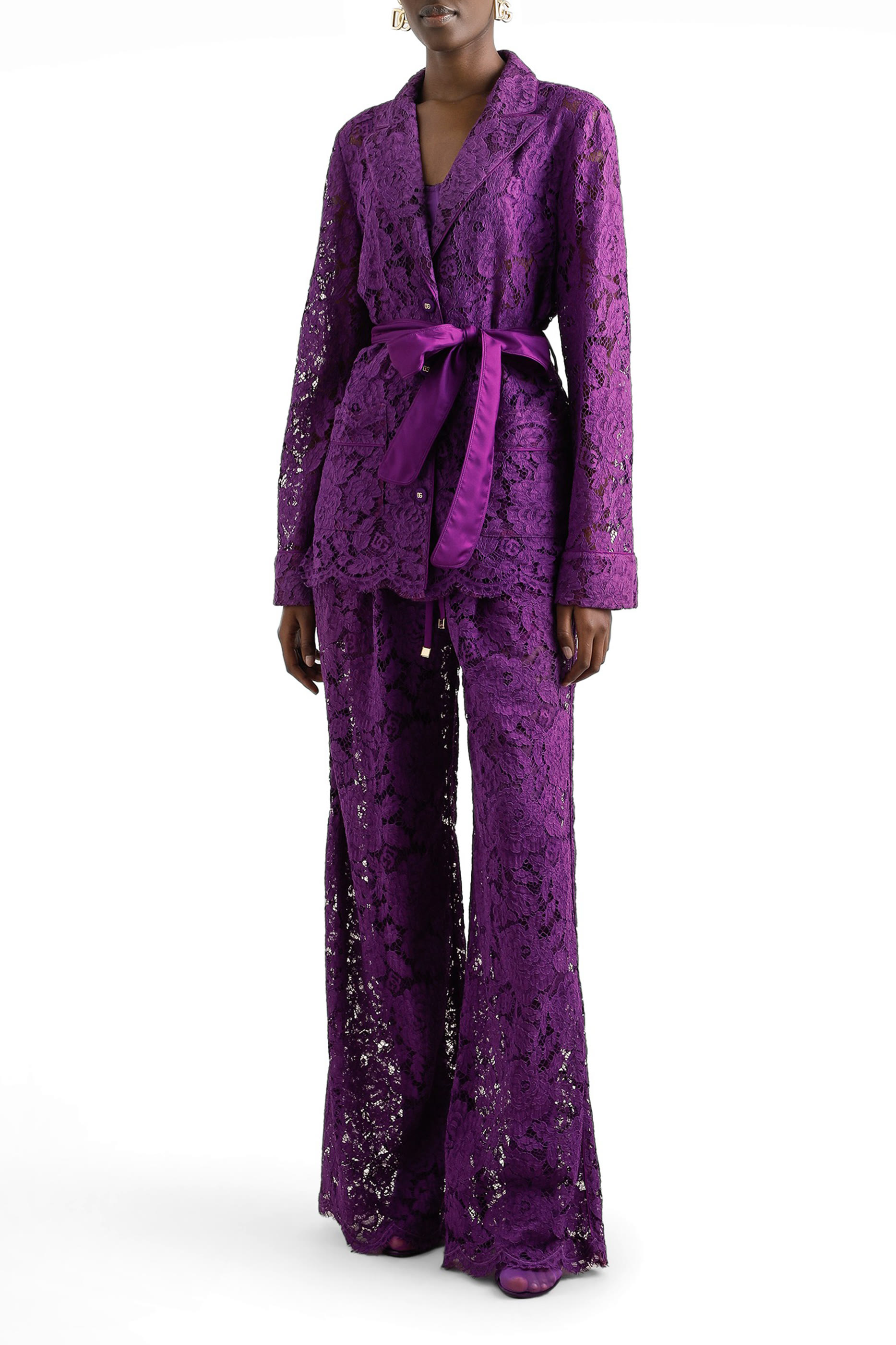 بليزر فانيتي دانتيل بنقشة زهور