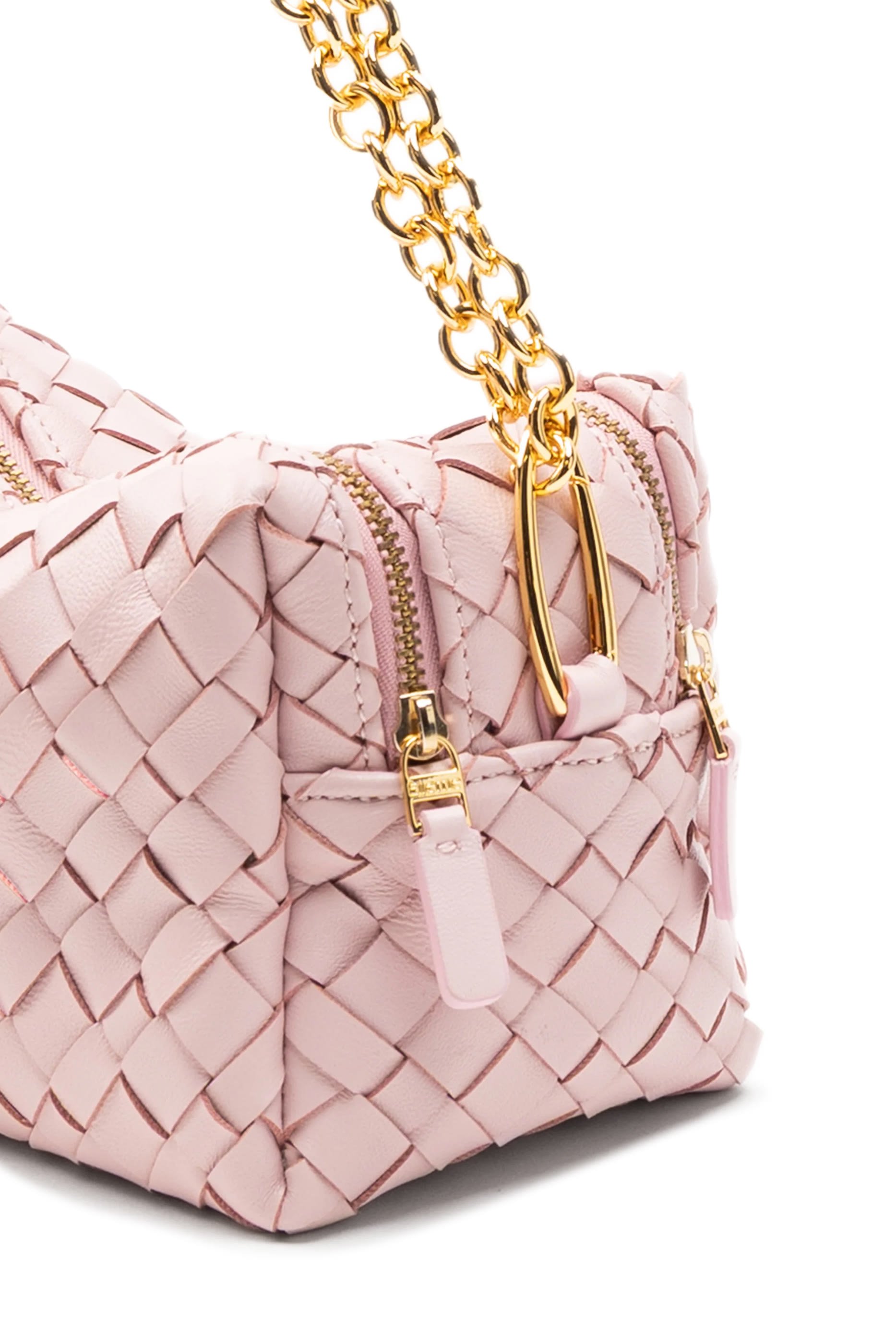 حقيبة تروس بسلسلة جلد مجدول