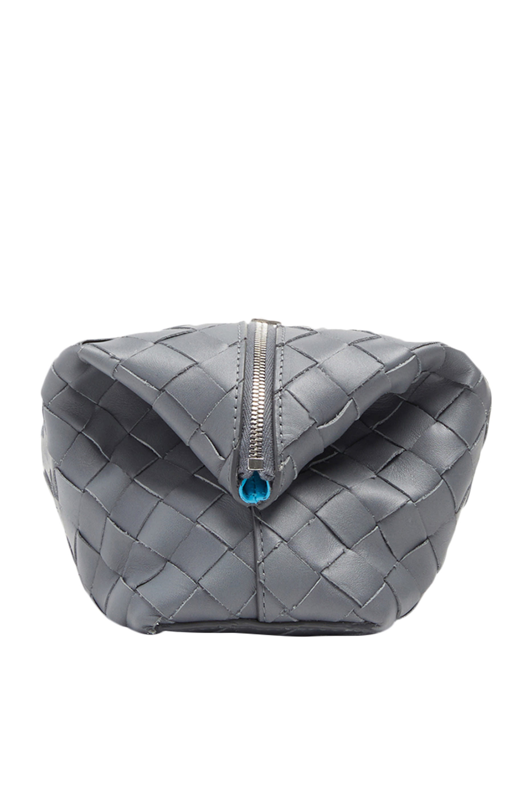 حقيبة مستحضرات تجميل جلد بتصميم مجدول