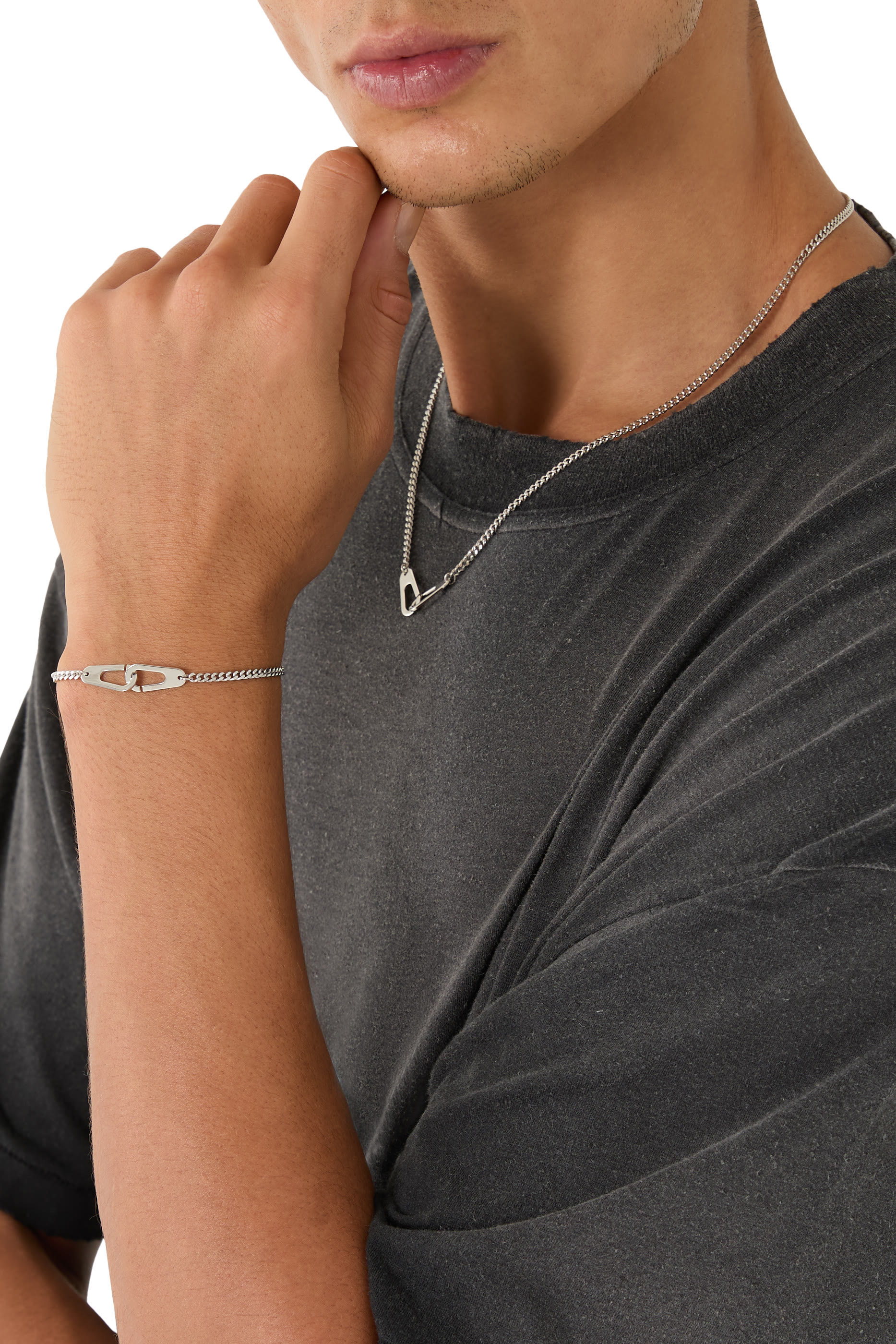 قلادة ديما بتصميم سلسلة، فضة إسترلينية