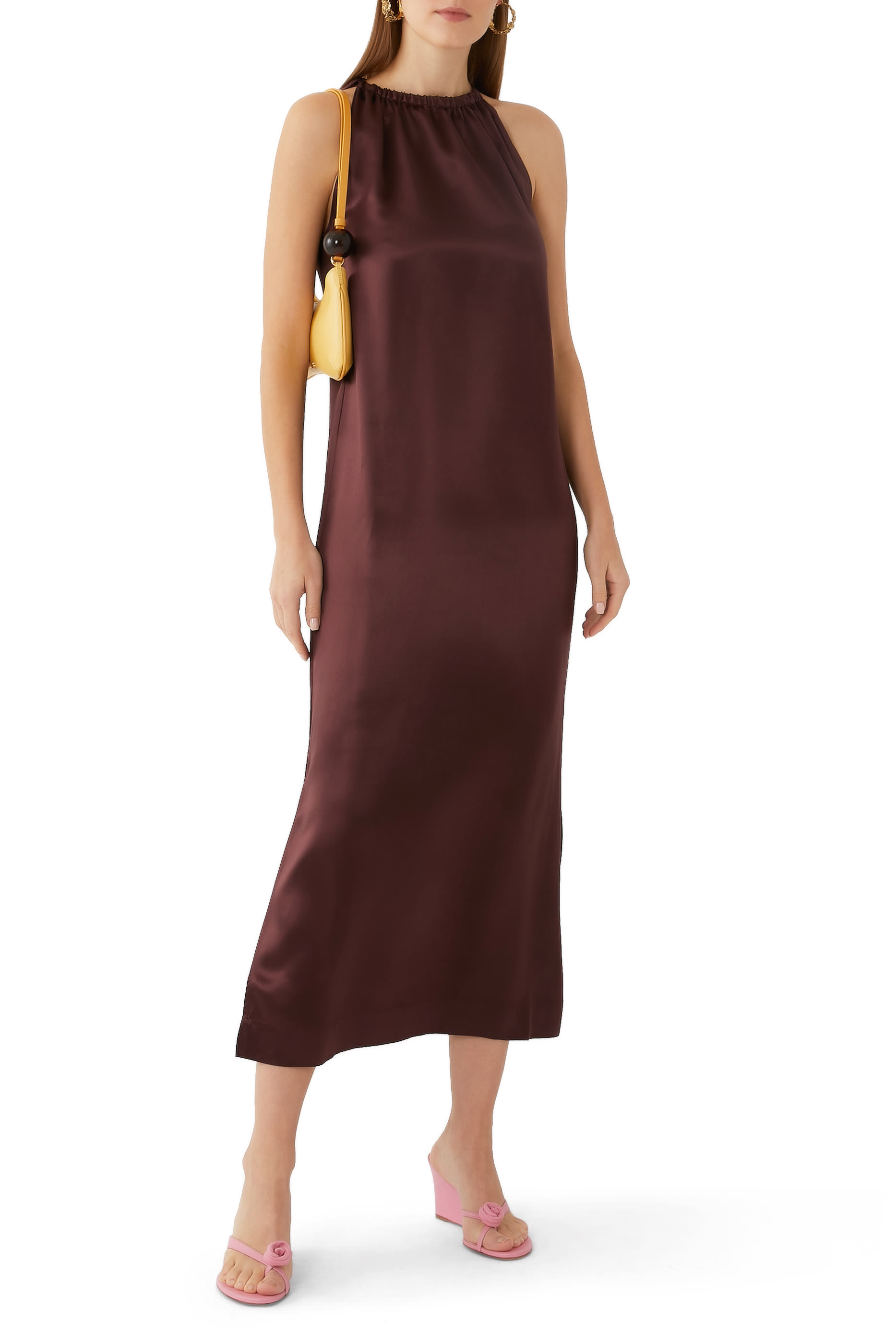 صندل بكعب ويدج 75 جلد وزهرة