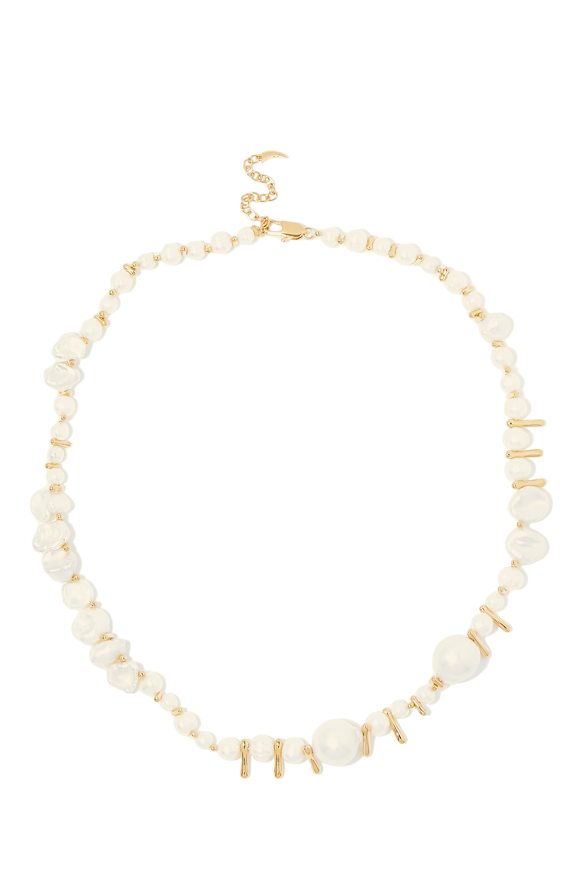 قلادة ستيتمنت خرز ولؤلؤ متنوع