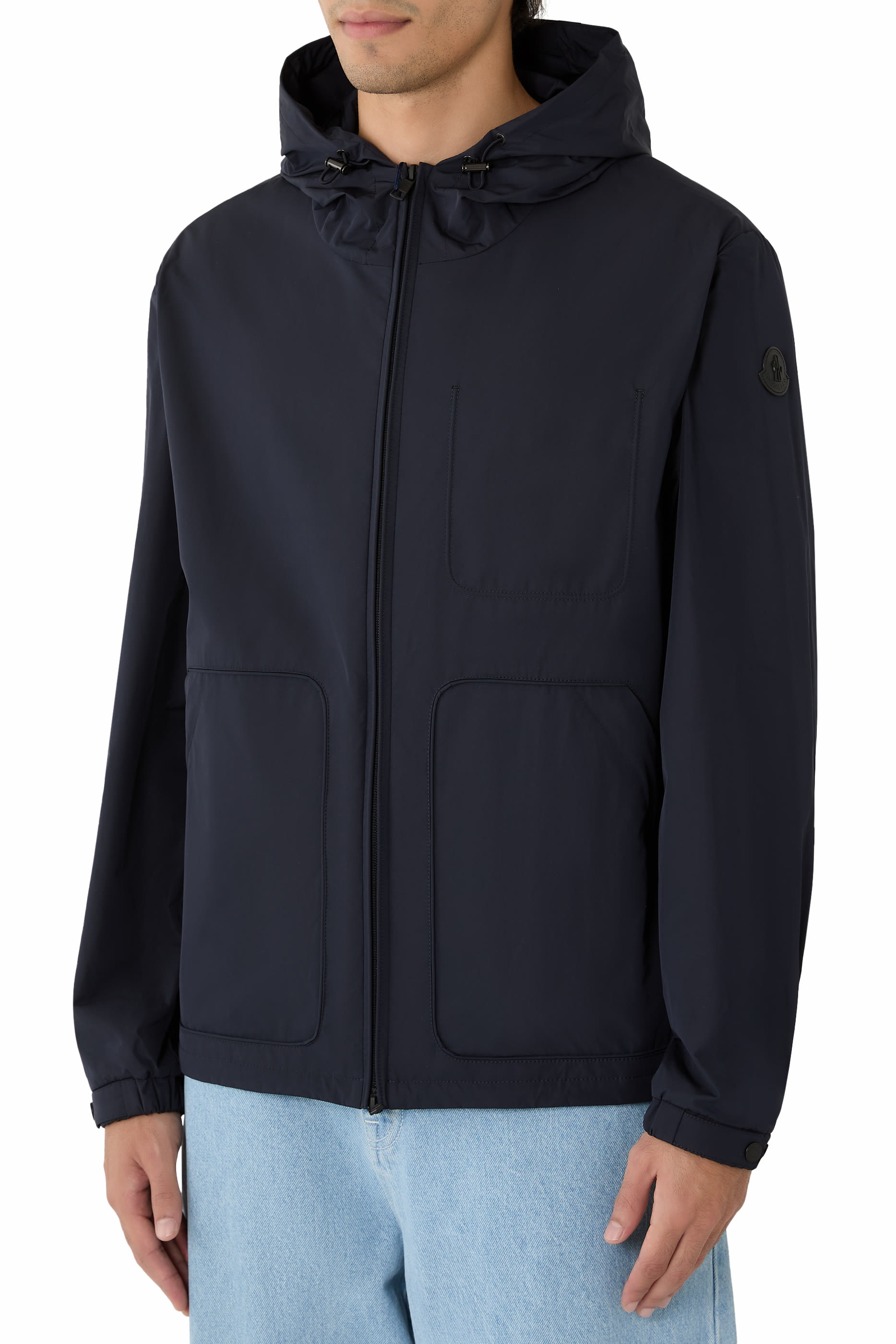 جاكيت بويسي مقاوم للريح بغطاء رأس