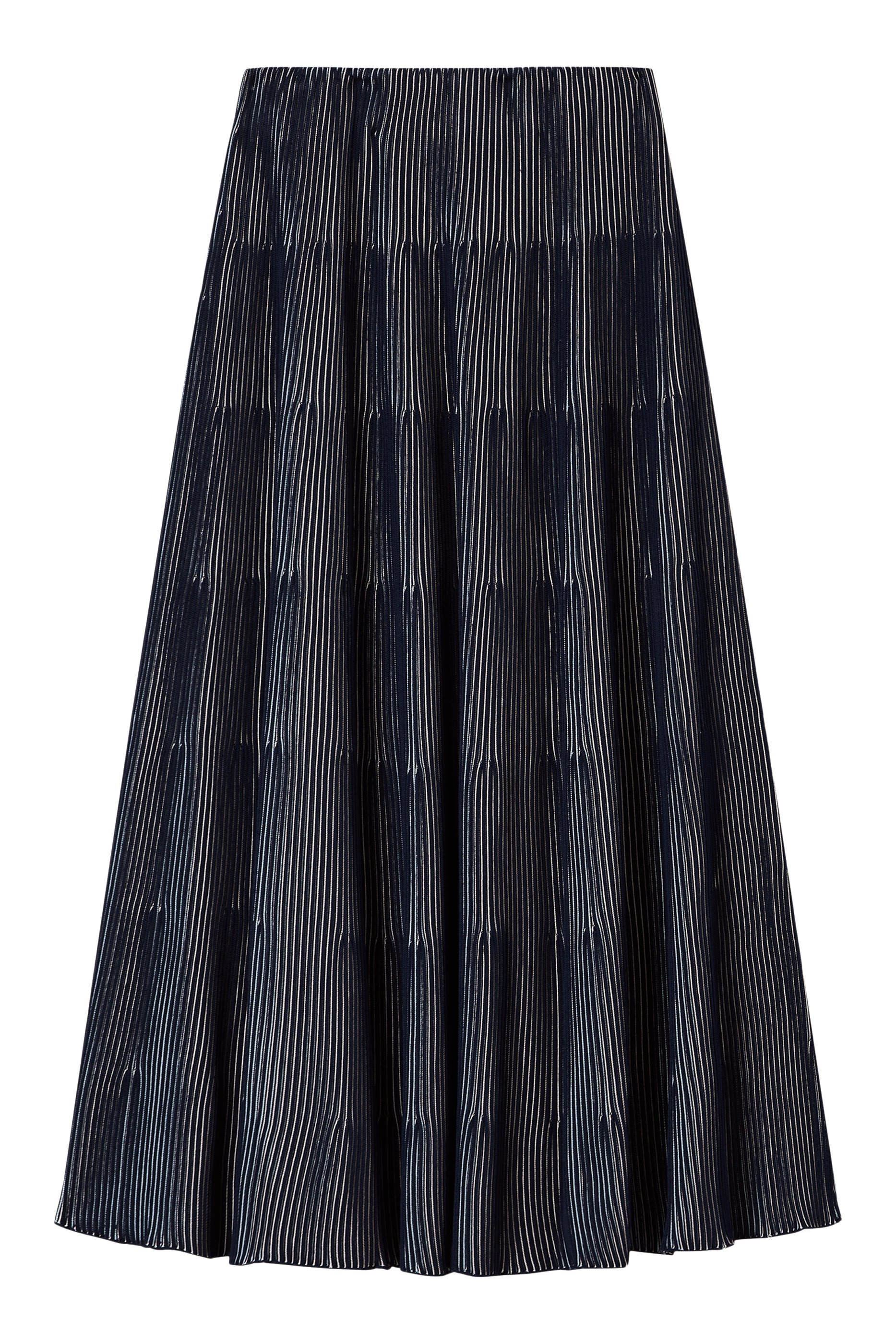Interrib Effect Long Skirt