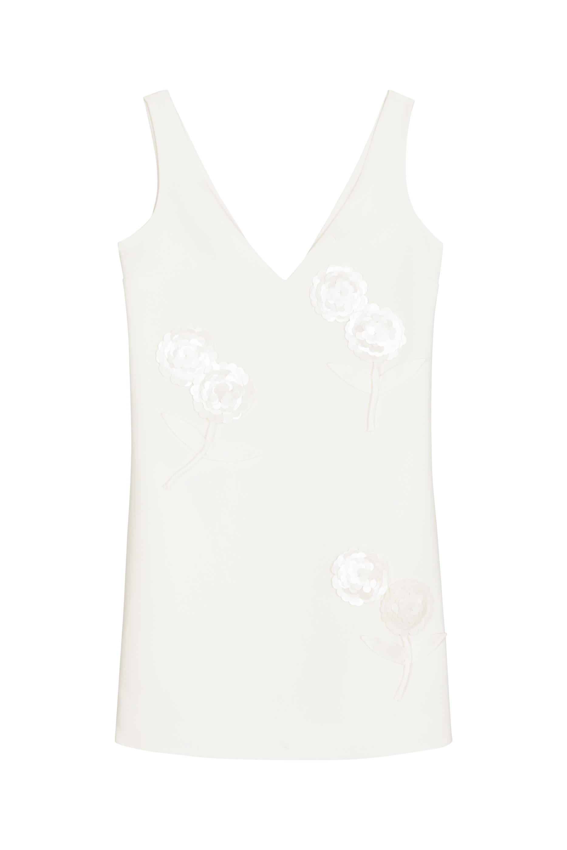 فستان قصير مزين بزهور كريب