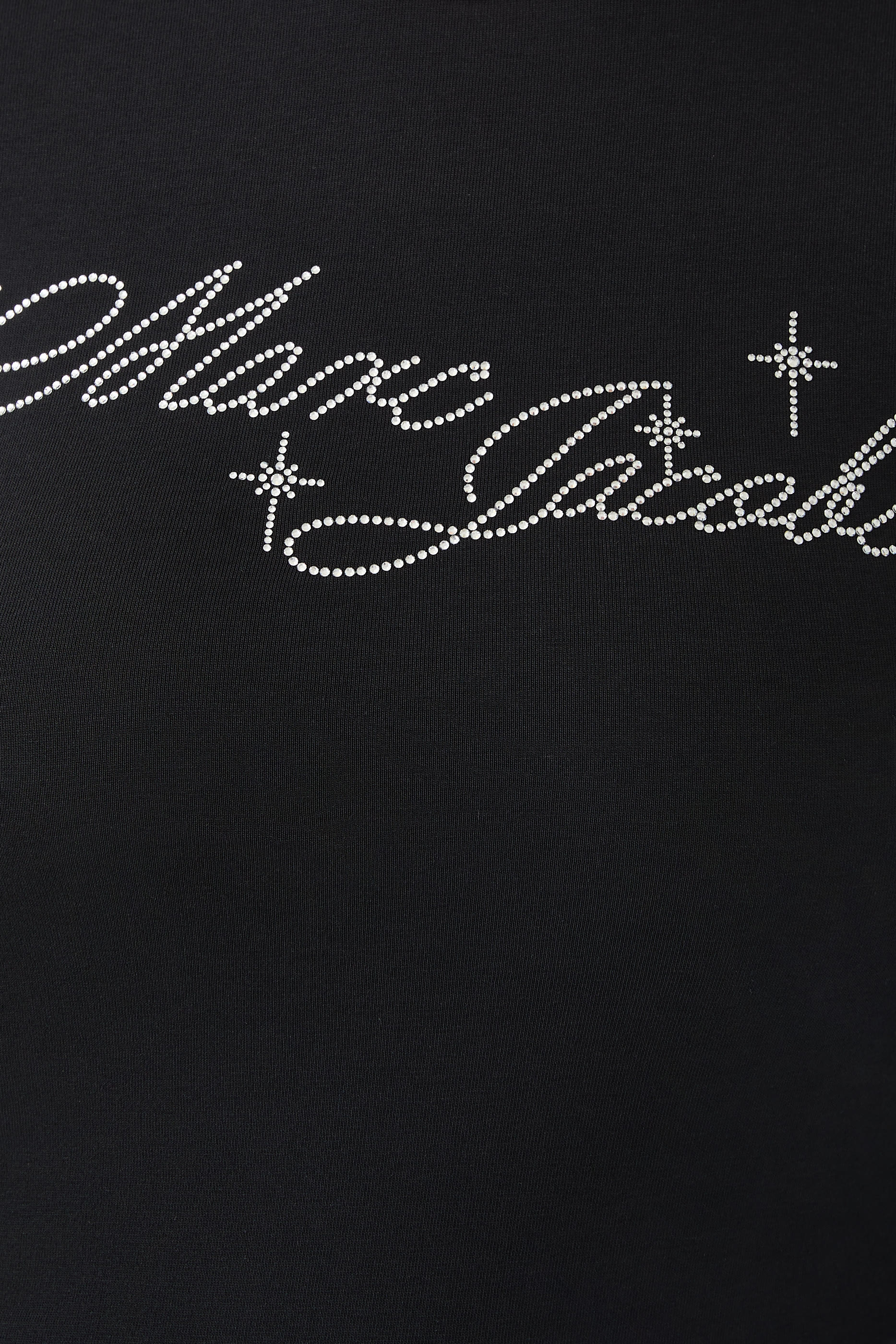 تيشيرت بحلي بتصميم شعار الماركة قماش مجعد