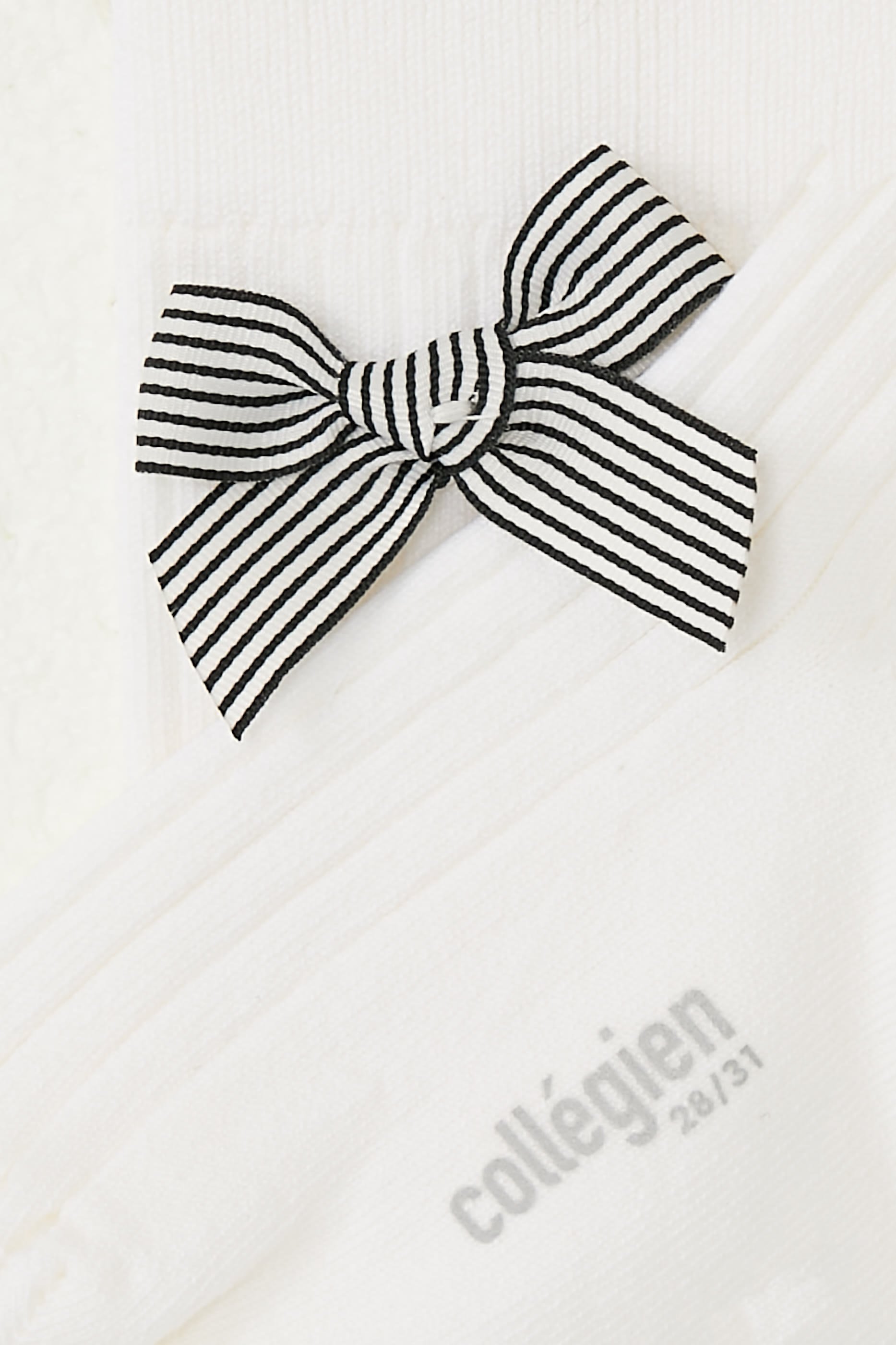 جوارب مارينيت بطول الركبة بفيونكة قماش مضلع للأطفال