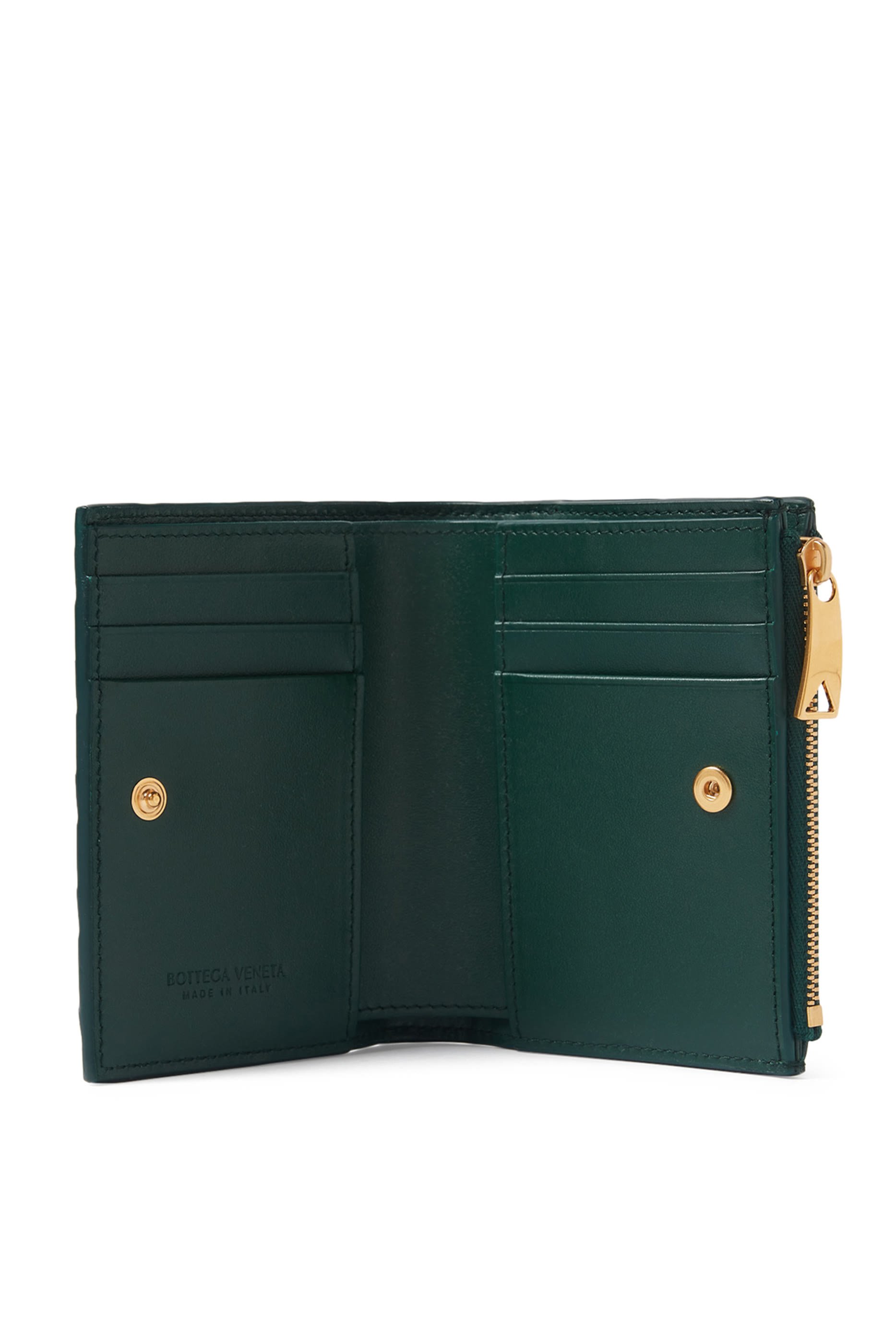 محفظة ثنائية الطي صغيرة بالتصميم المجدول