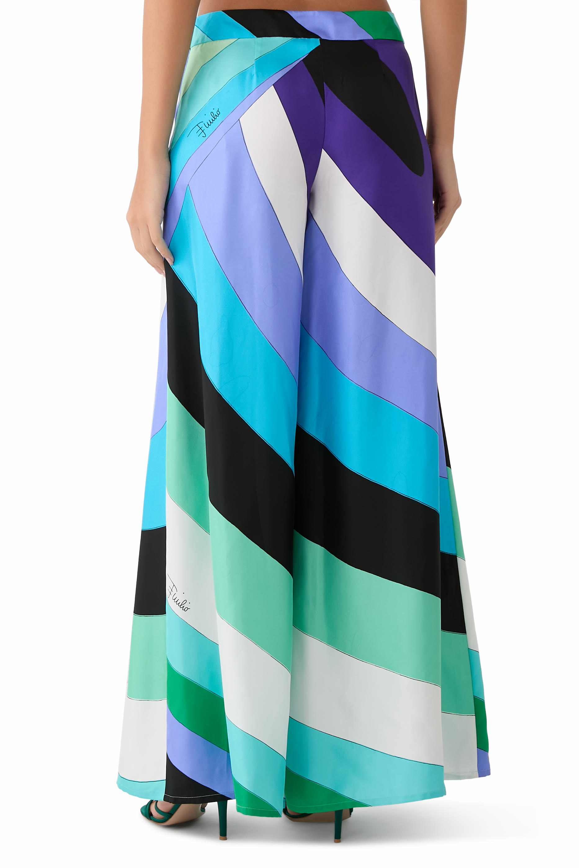 بنطال بطبعة ايرايد حرير تويل