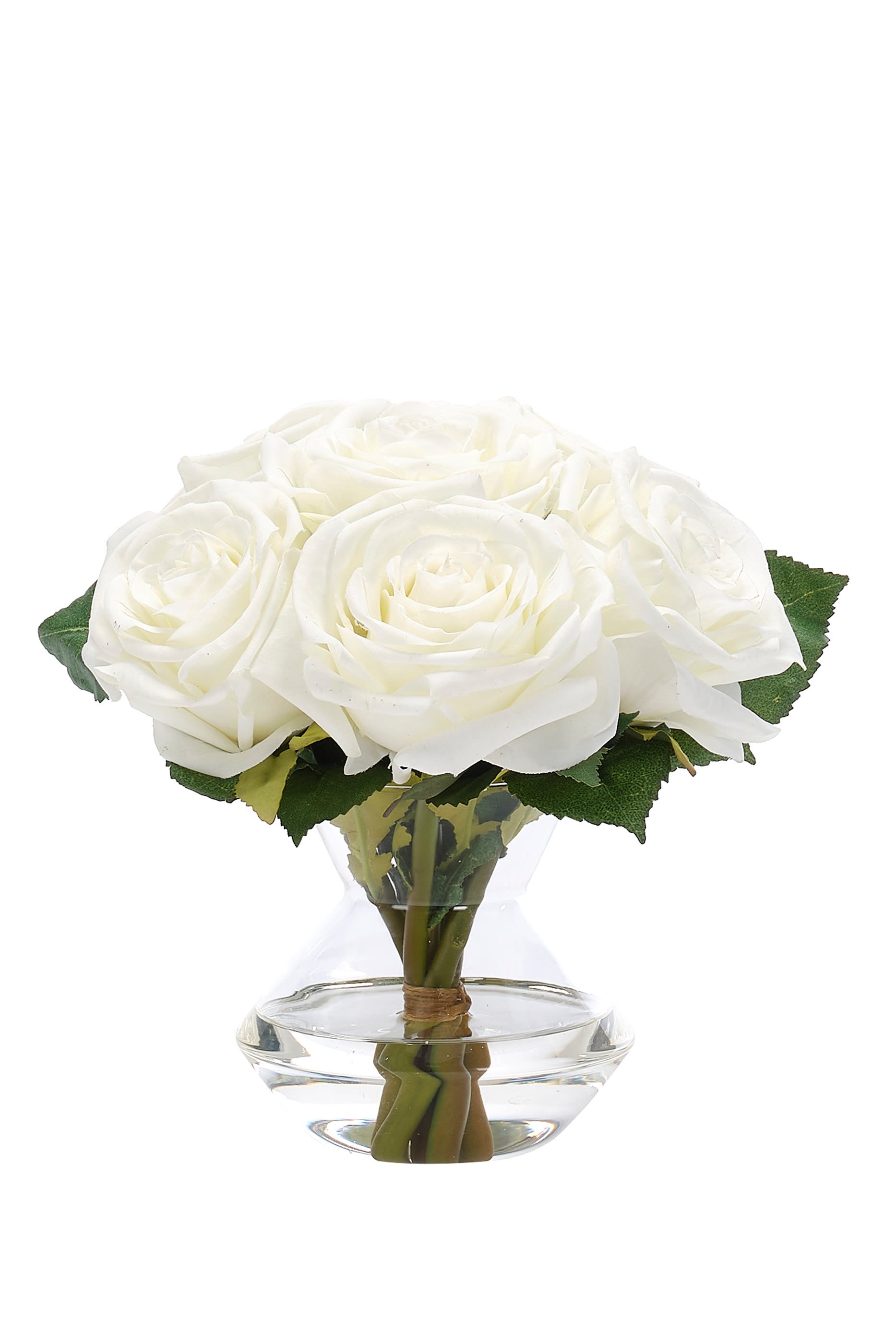 باقة زهور في مزهرية زجاجية