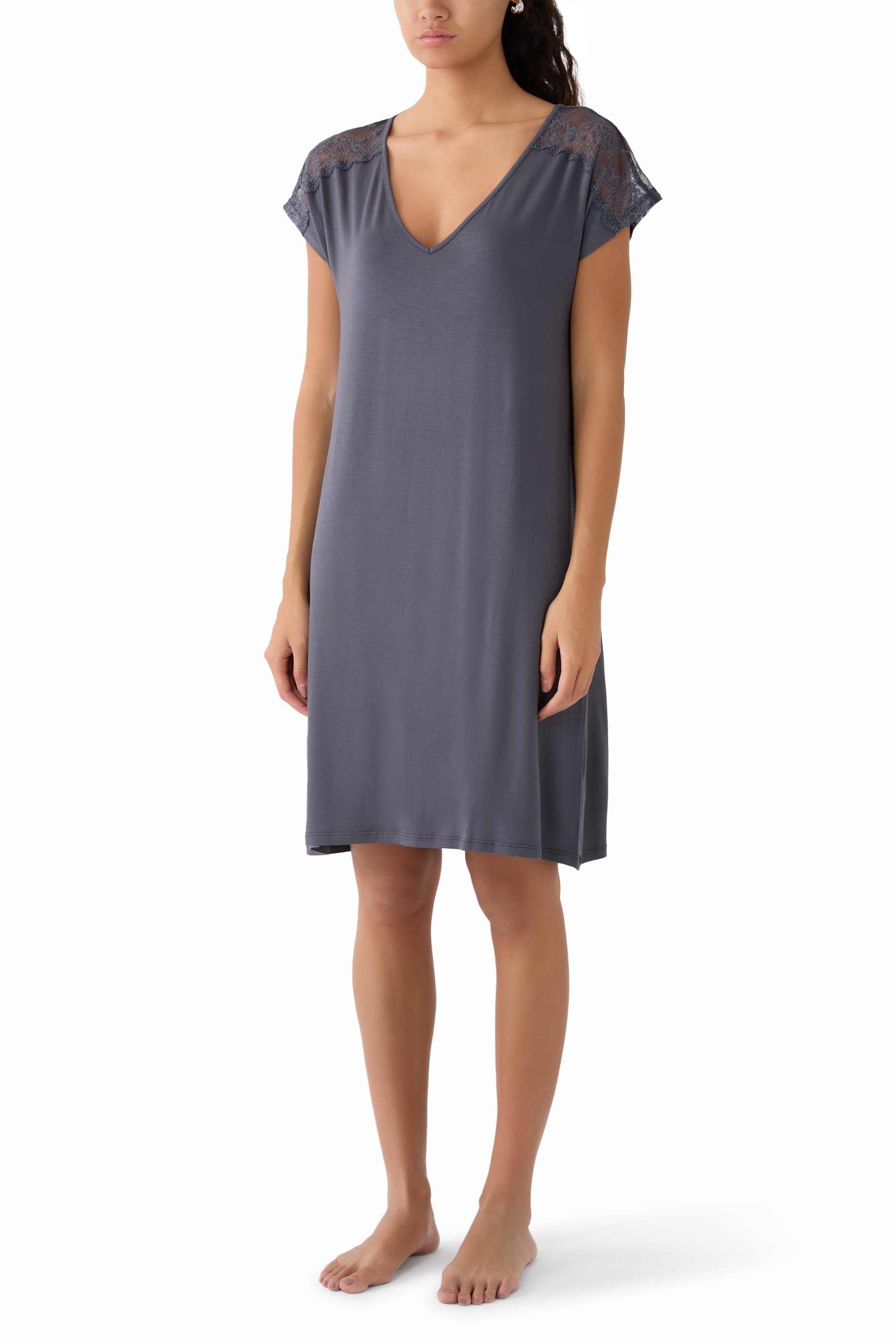 فستان نوم  جيرسيه ودانتيل