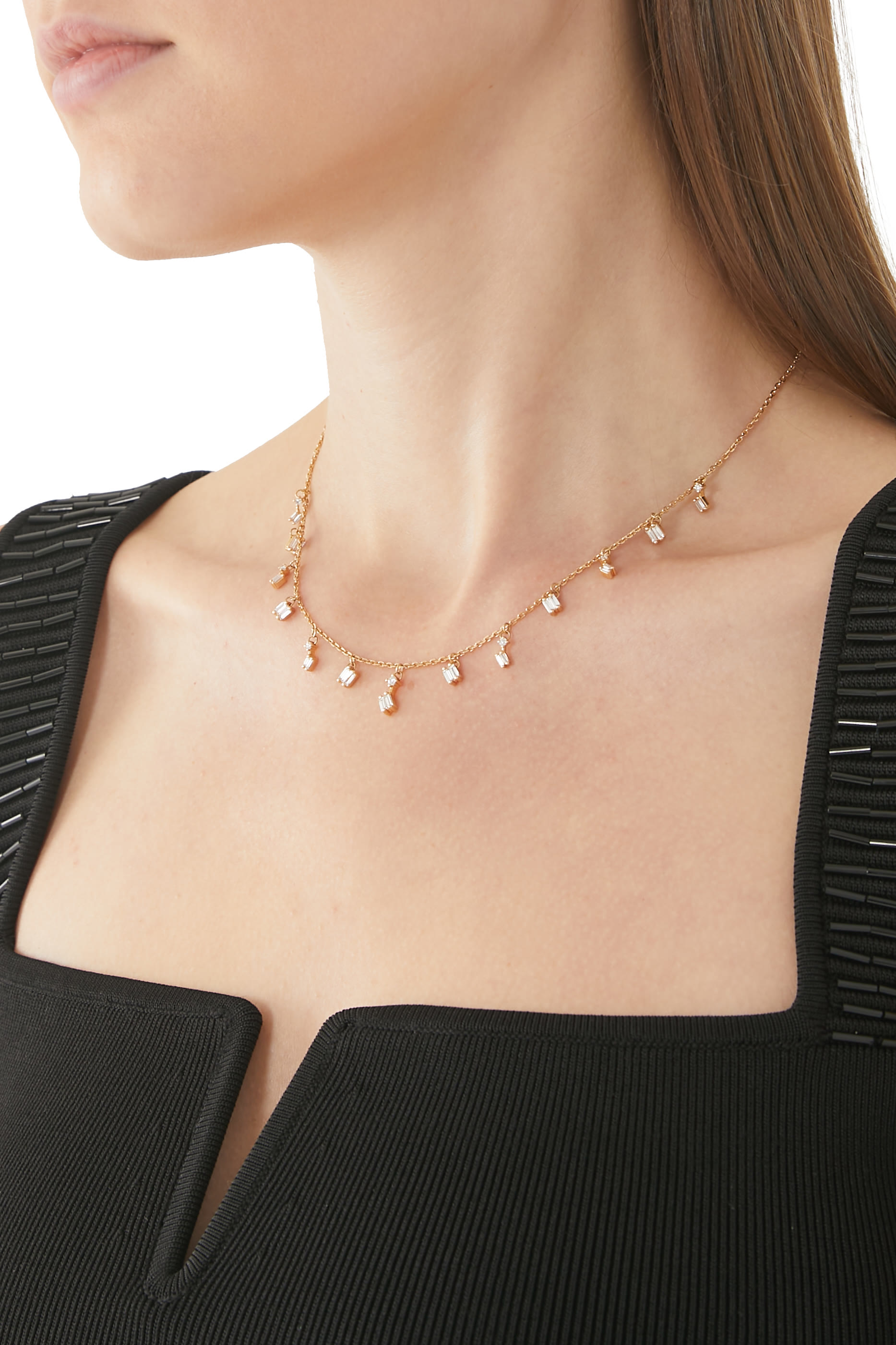 قلادة فايروركس مرصعة بماس مستطيل