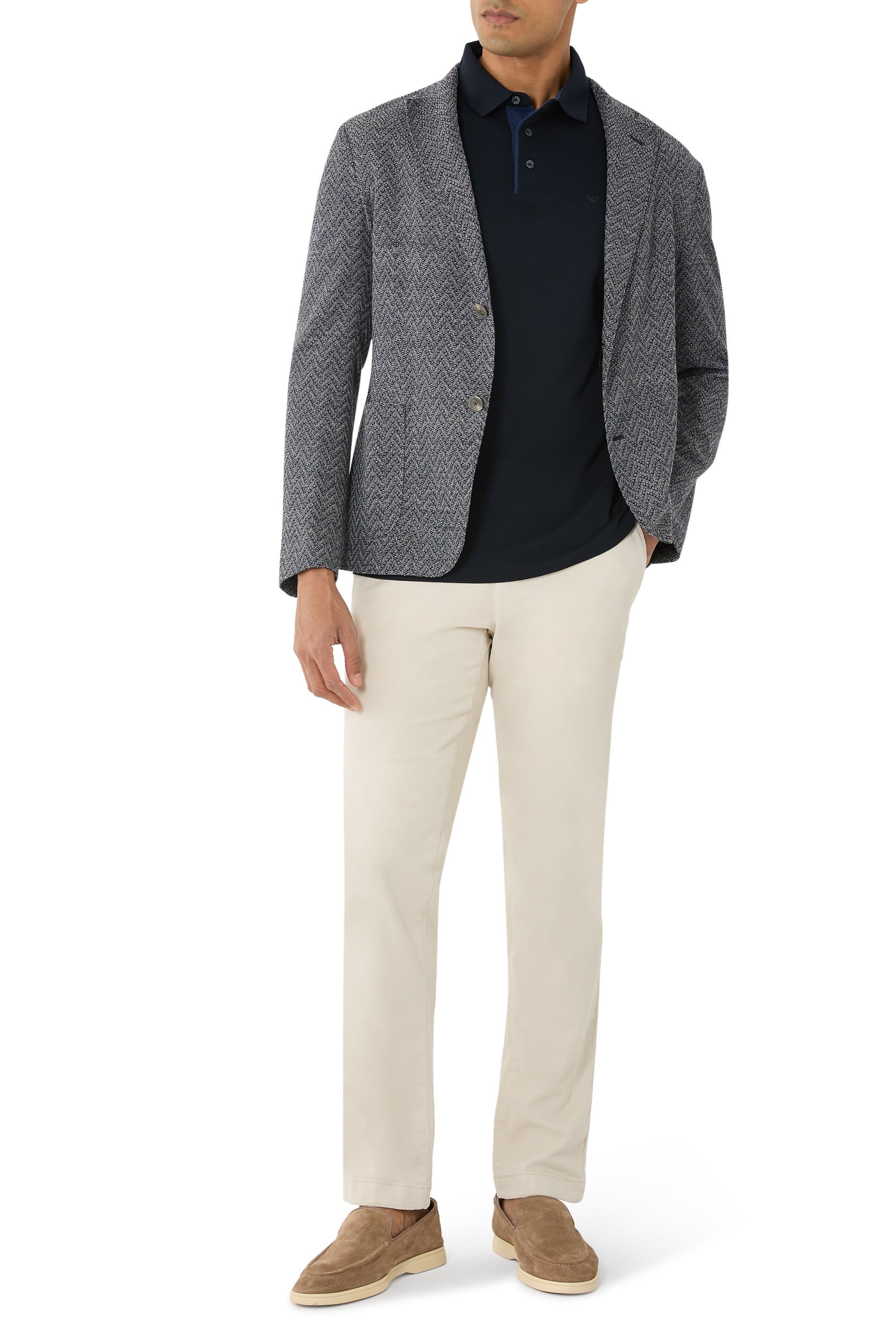 قميص بولو مطرز بشعار الماركة بحجم صغير بيكيه مطاطي