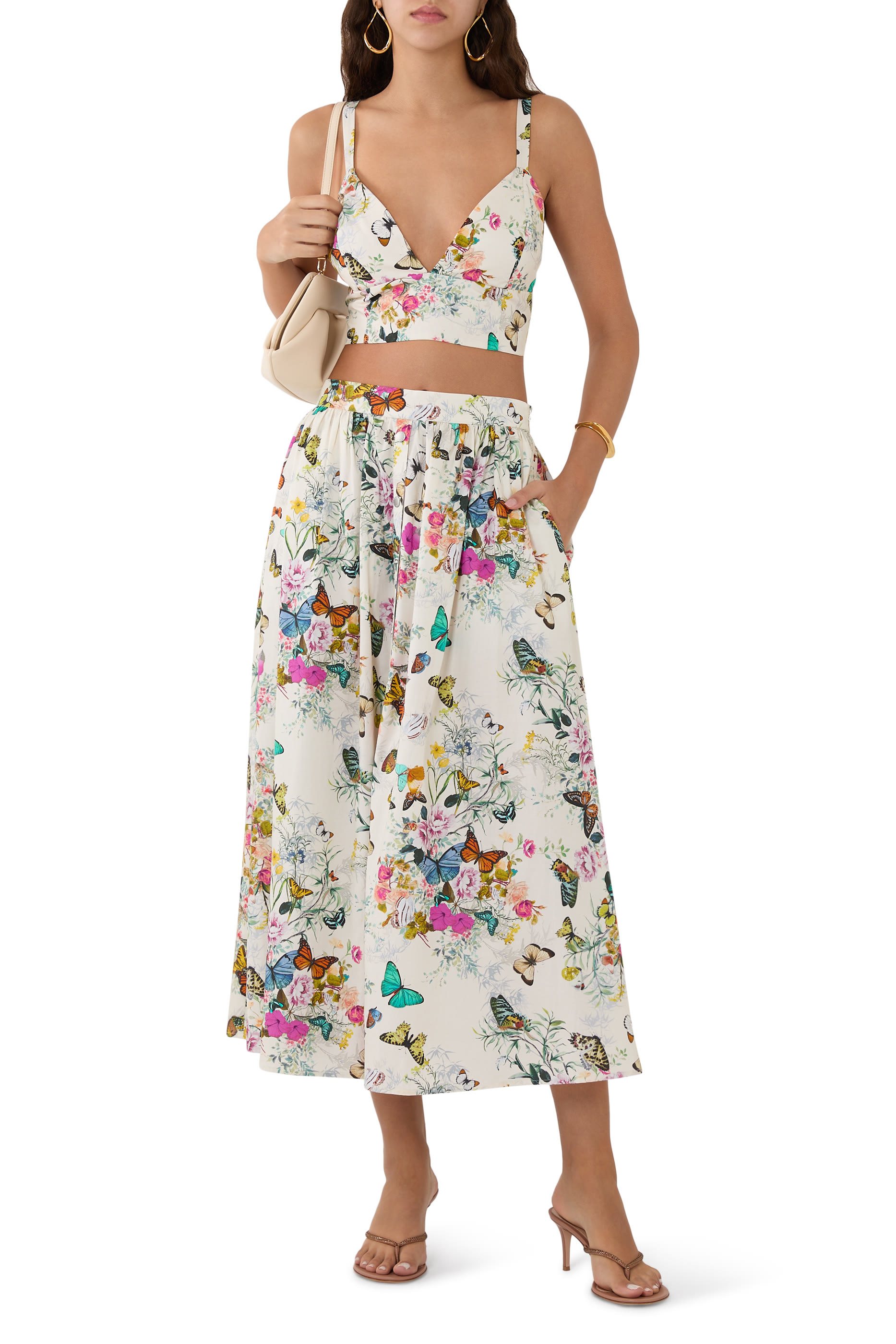 تنورة سينا متوسطة الطول بوبلين