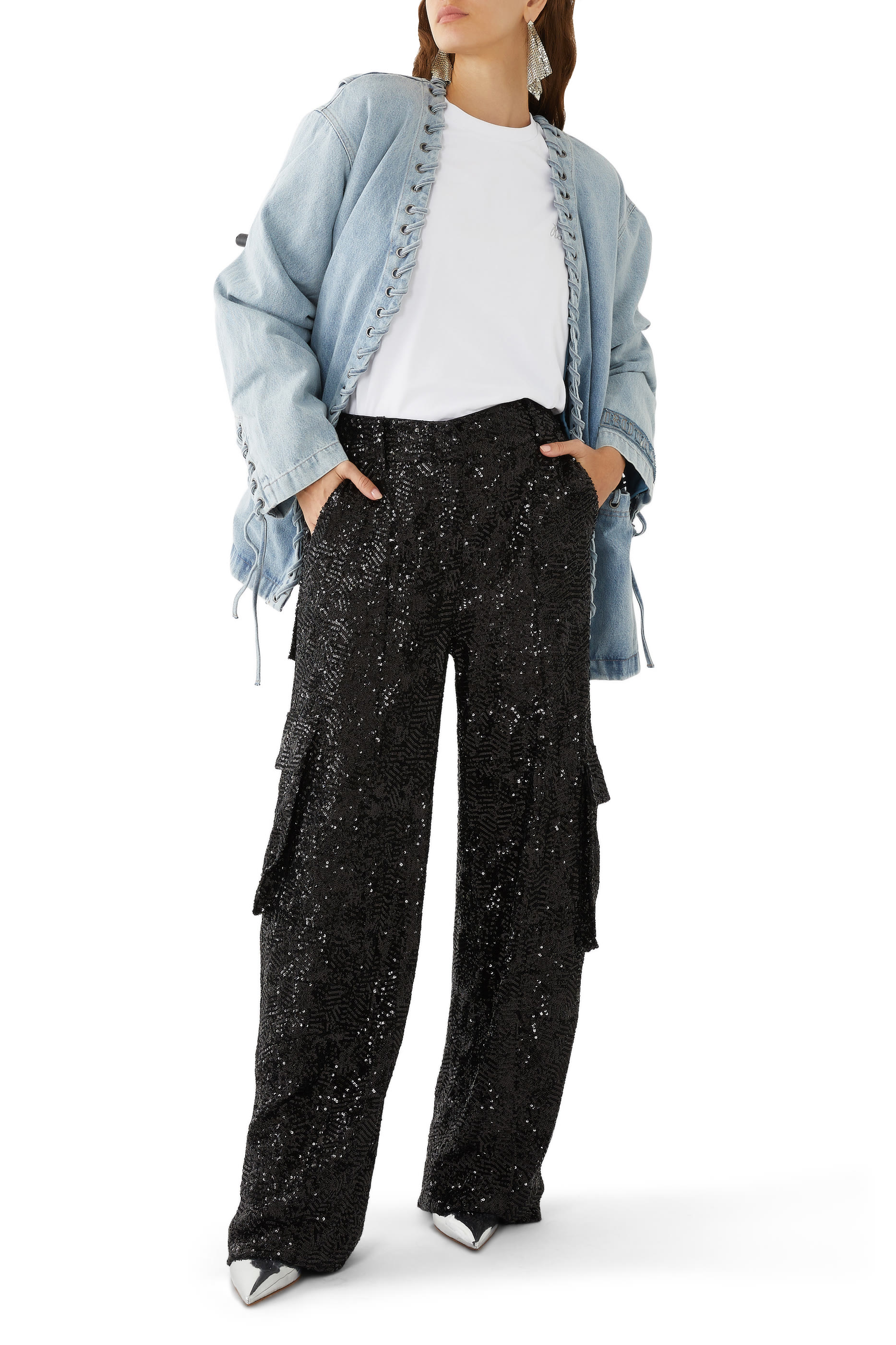 جاكيت فضفاض دنيم