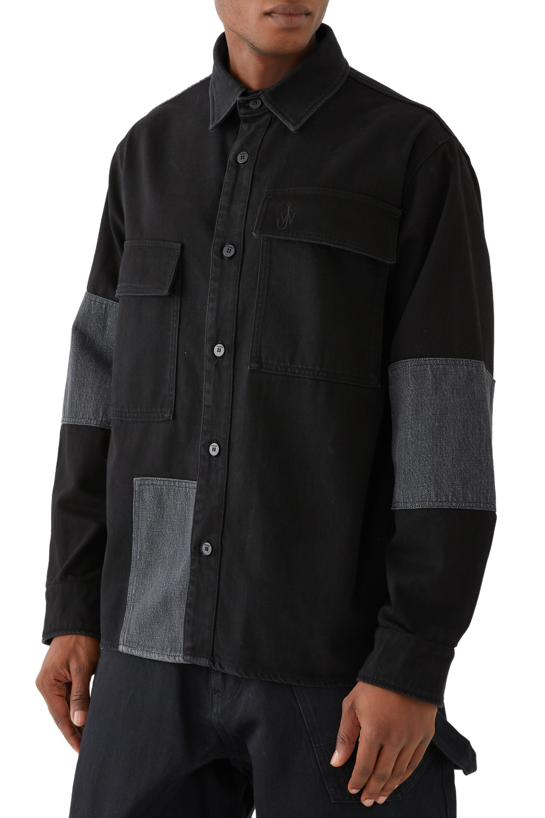 قميص بتصميم جاكيت برقعات