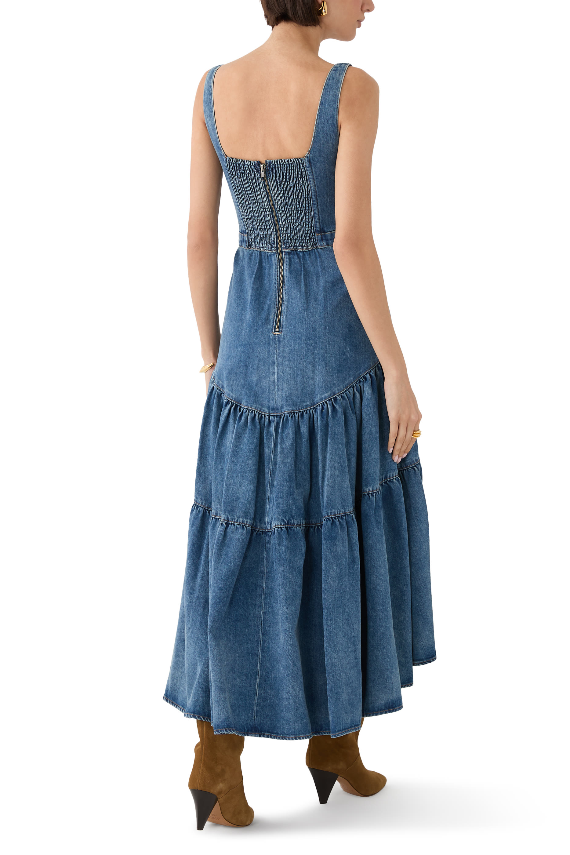 فستان ديانا بقصة منتظمة متوسطة الطول