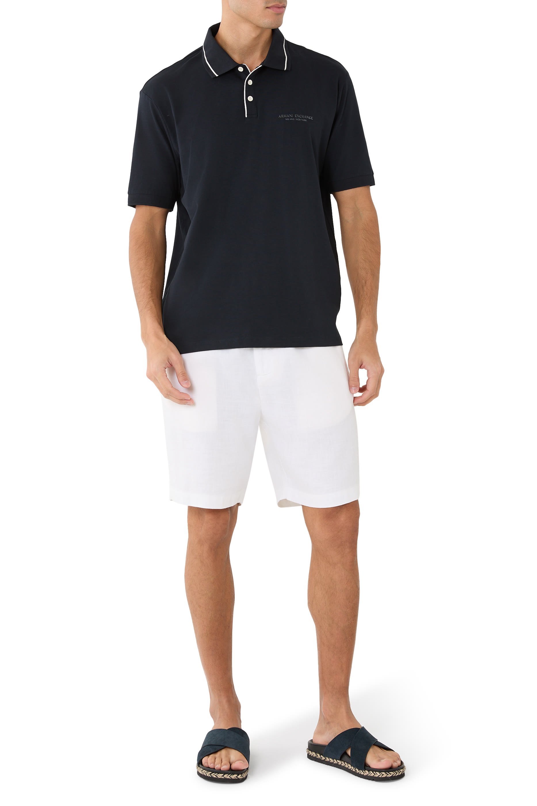 قميص بولو بقصة عادية جيرسيه مطاطي