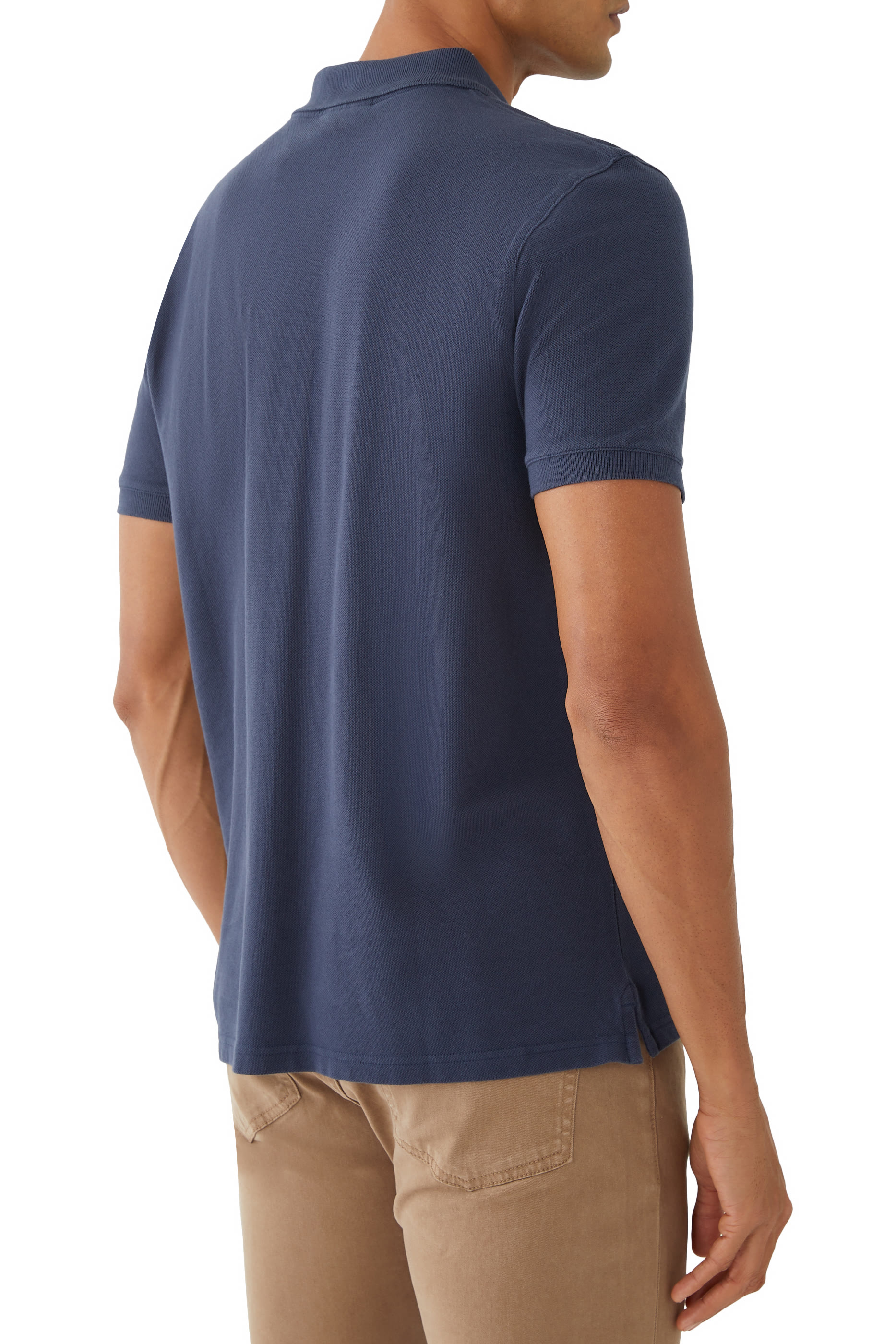 قميص بولو بقصة عادية ورقعة رأس ثعلب