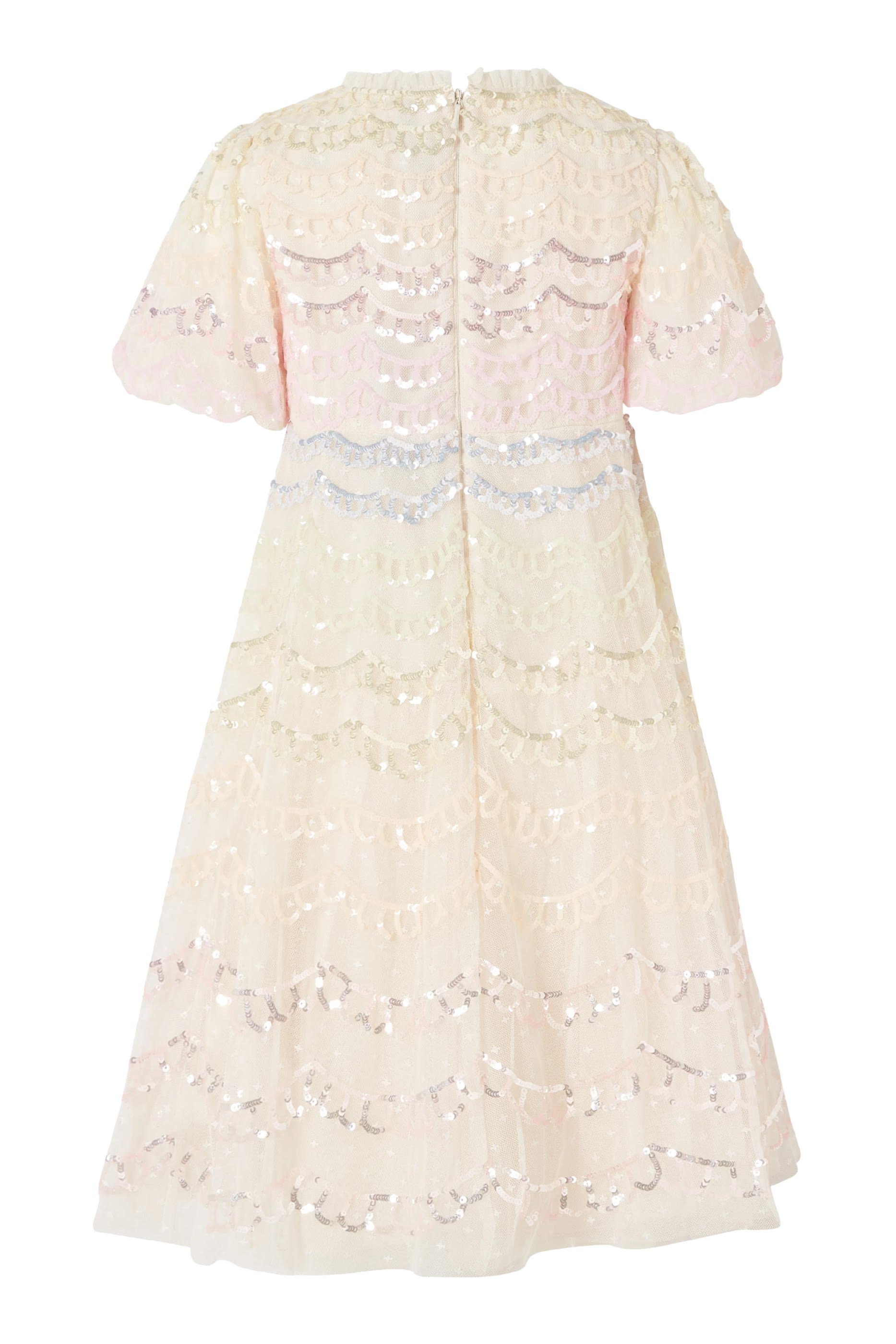 فستان أومبر بحواف صدفية للأطفال