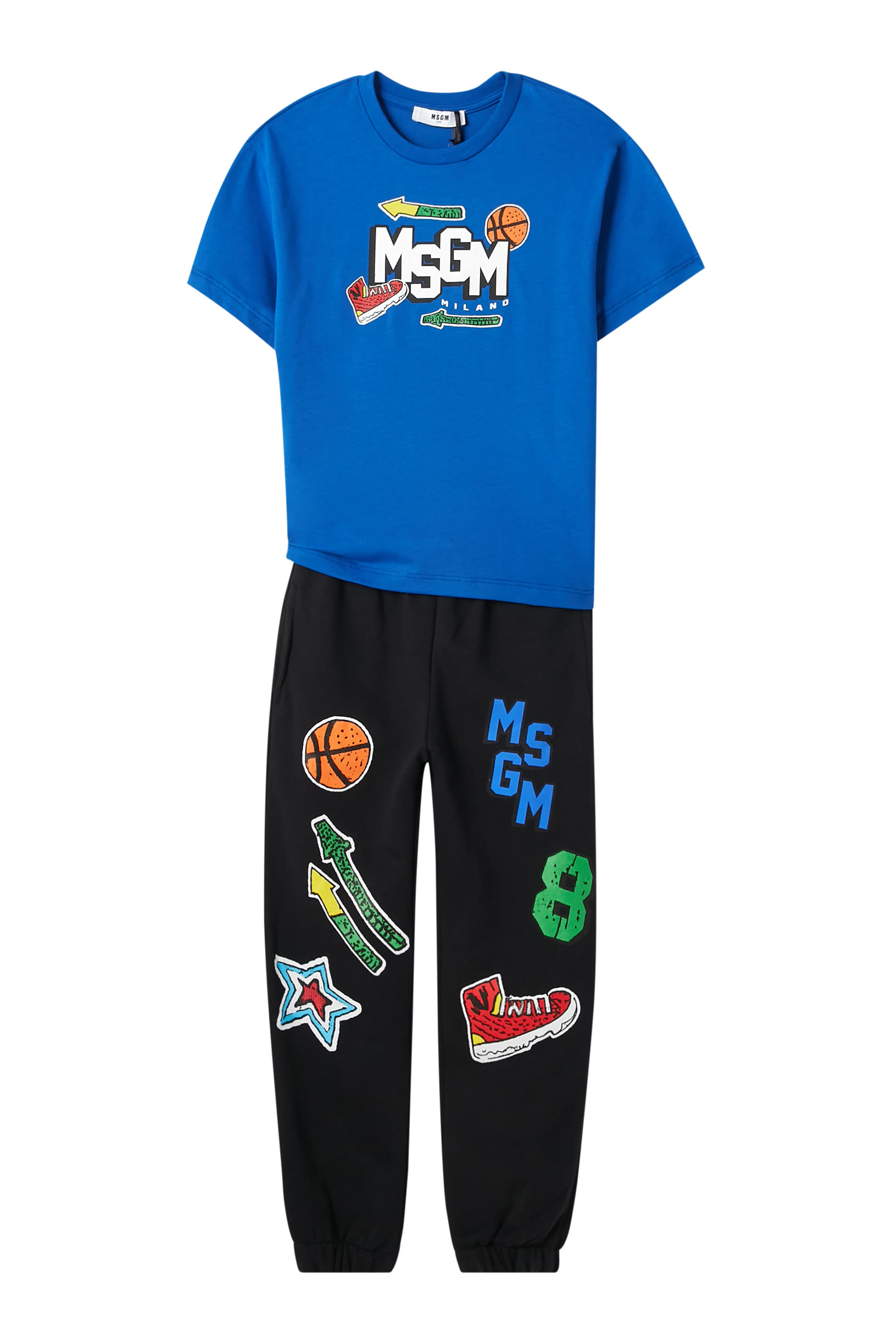 تيشيرت بطبعة غرافيكية بشعار الماركة للأطفال