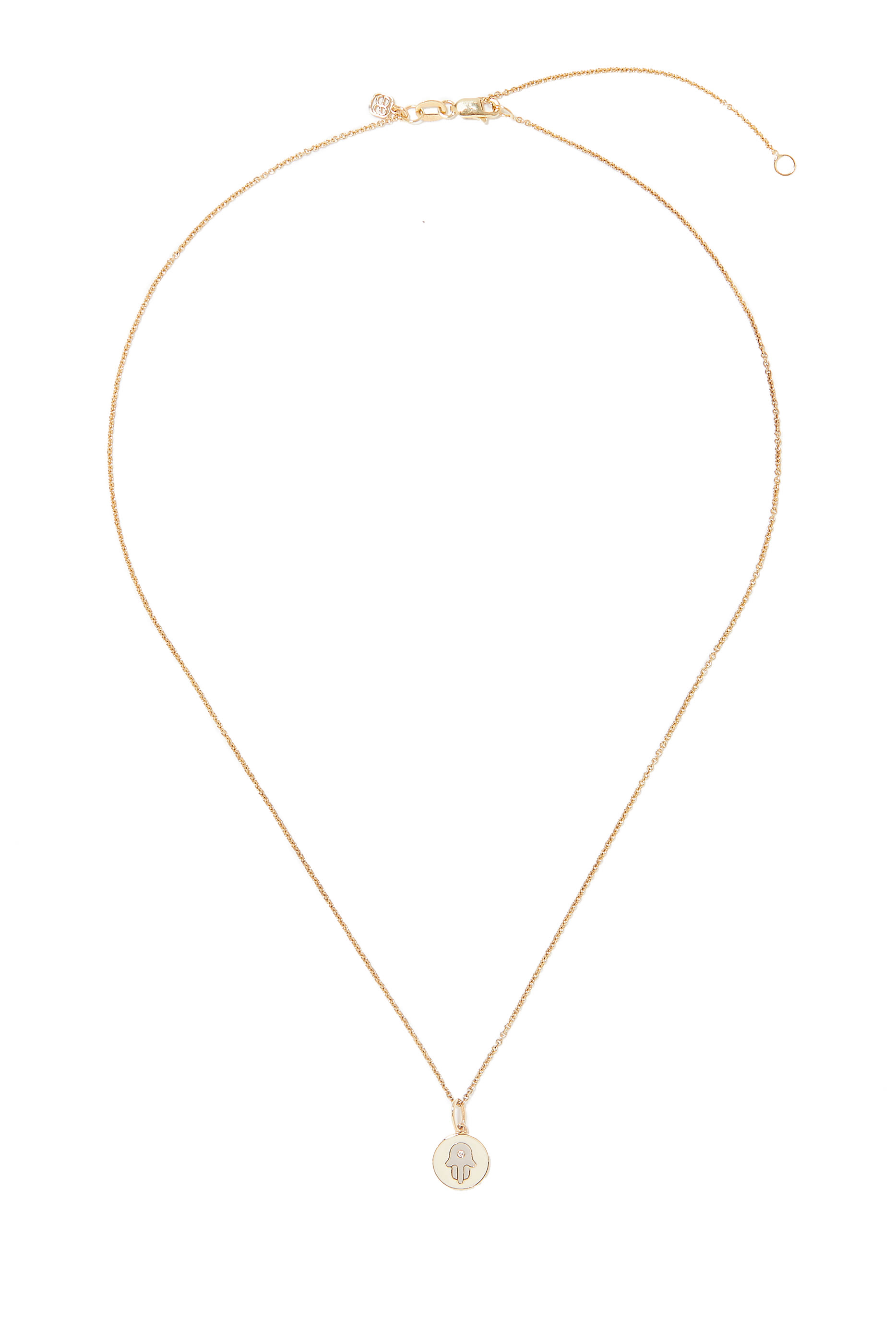 قلادة للأطفل بدلاية بتصميم كف مزينة بالمينا ذهب عيار 14