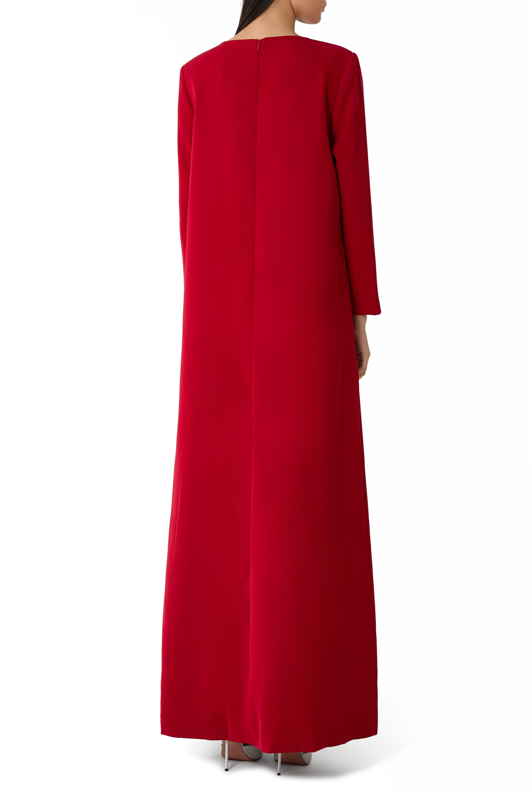 فستان سهرة بأكمام طويلة وخرز