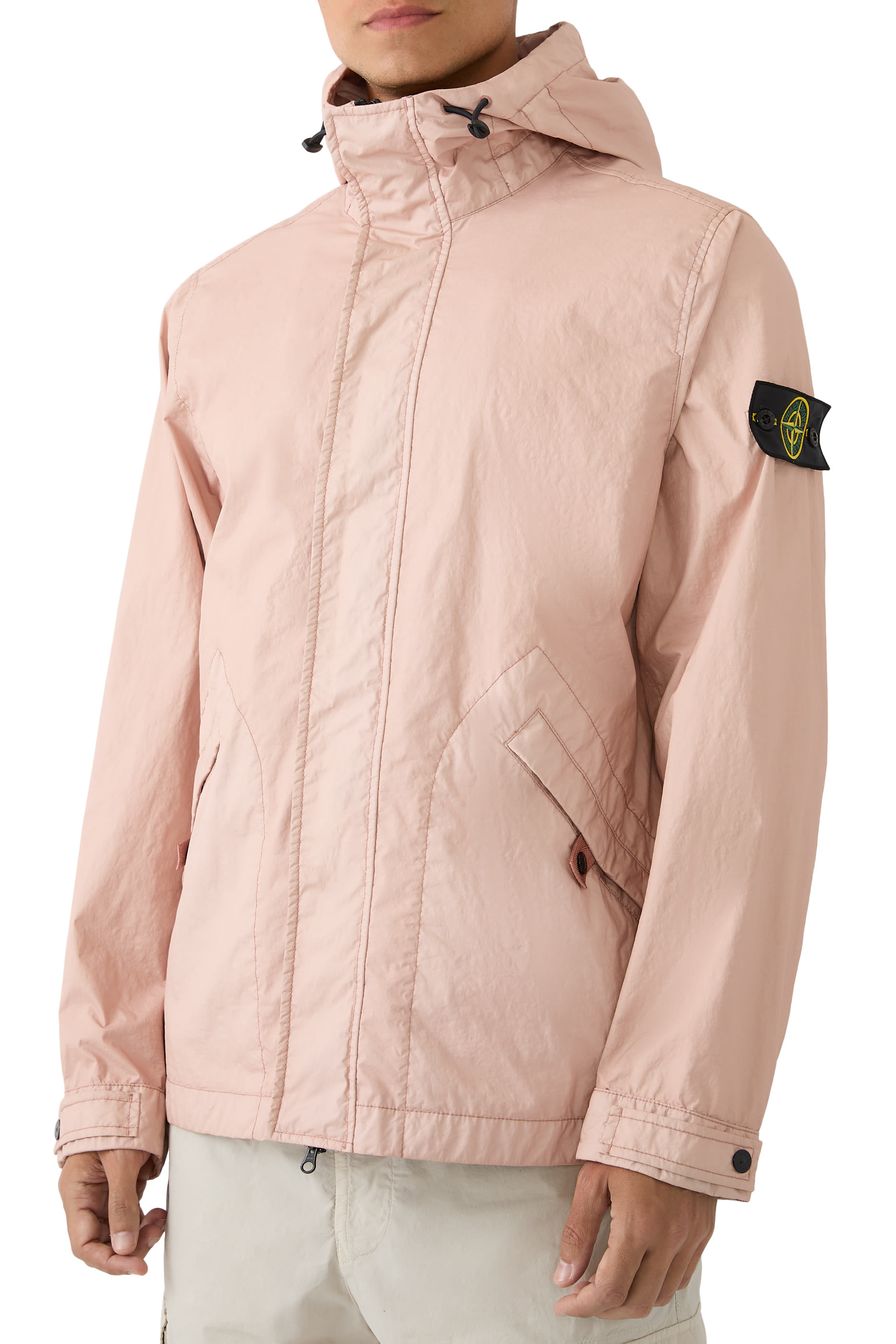 جاكيت بغطاء للرأس قماش مسامي مقاوم للماء