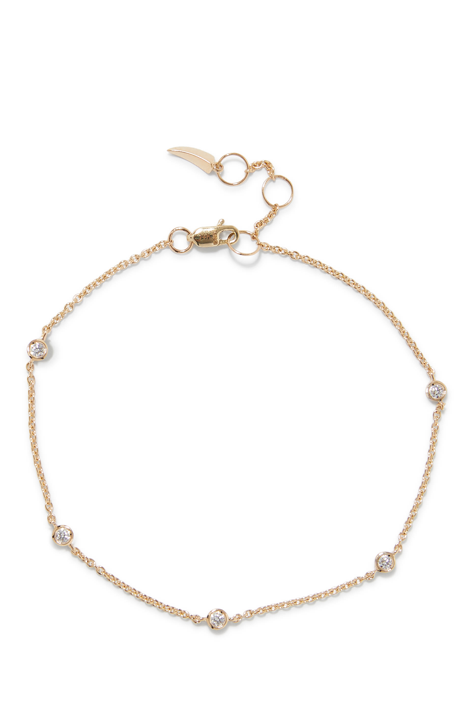 سوار فاين فلوتينج مرصع بالماس، ذهب أصفر عيار 14