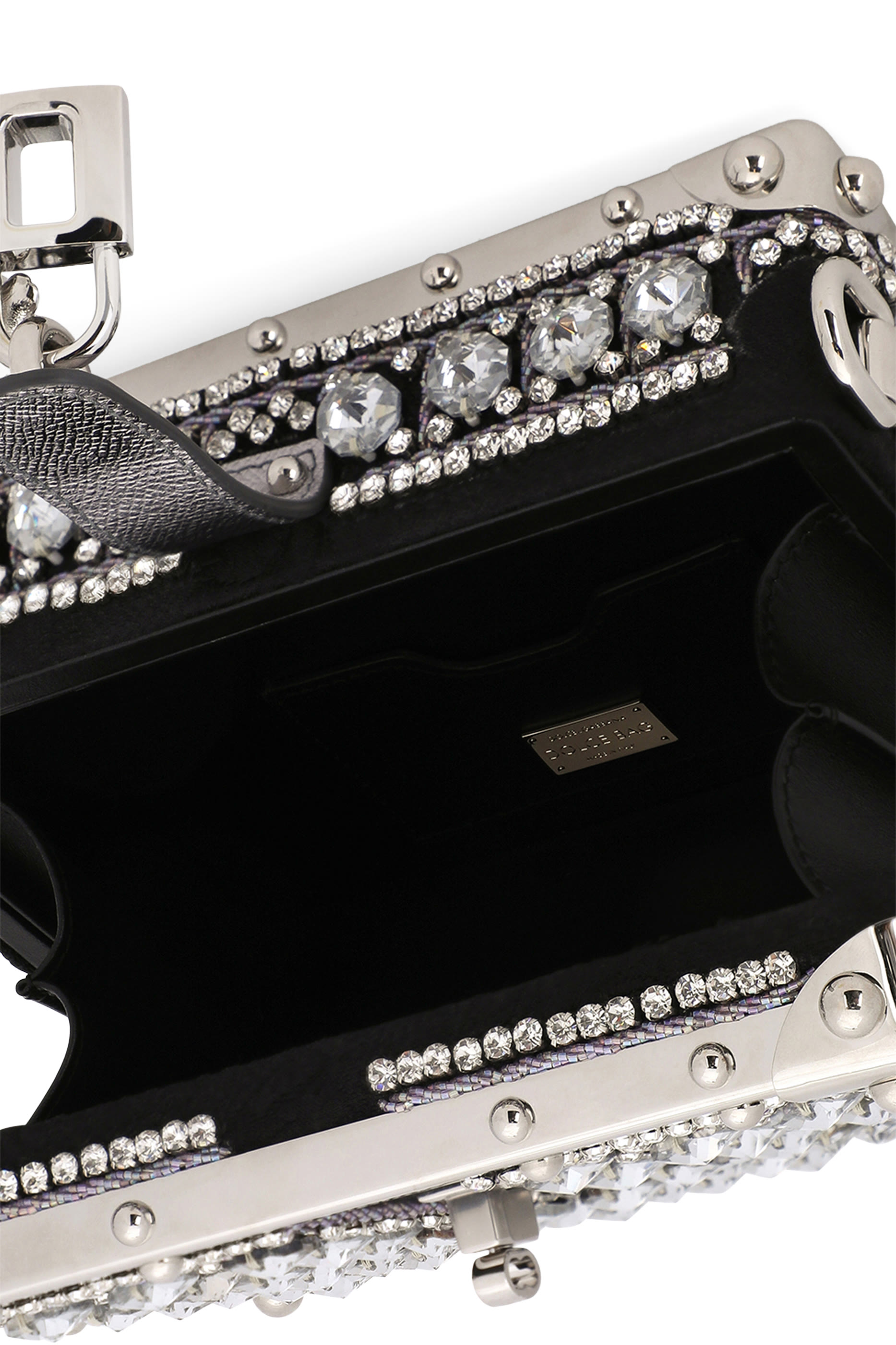 حقيبة دولتشي بتصميم علبة جاكار مطرز