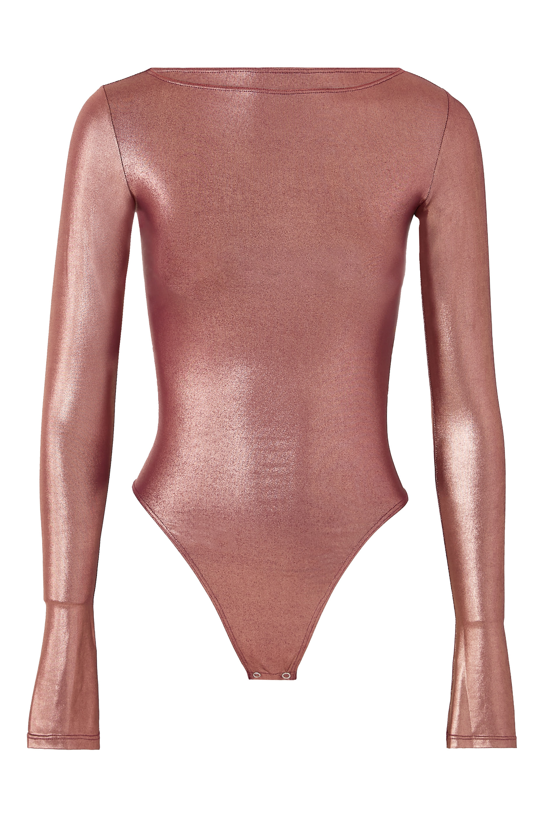 Coated Jersey Boatneck Bodysuit