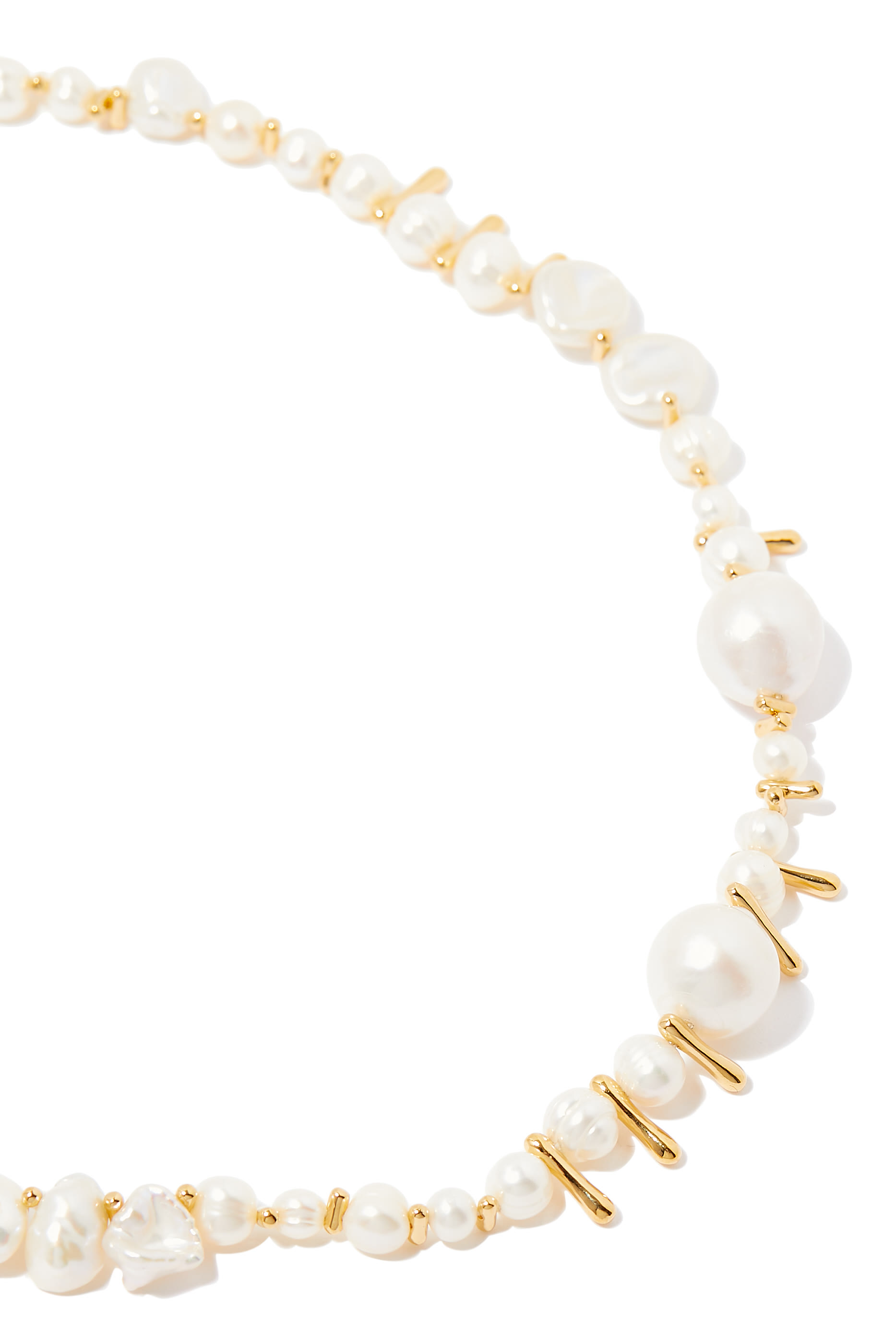 قلادة ستيتمنت خرز ولؤلؤ متنوع