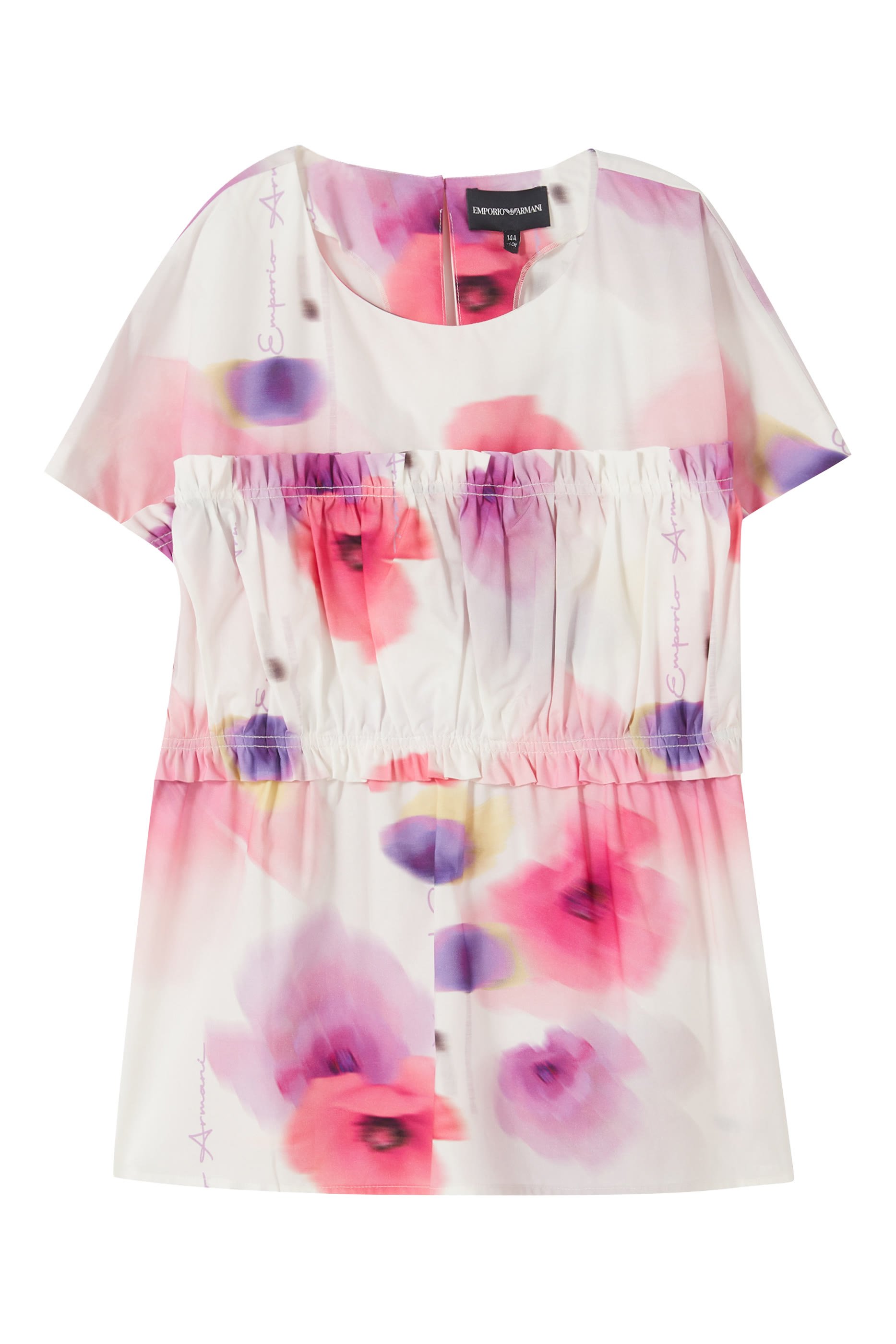 بلوزة بنقشة شعار الماركة قطن للأطفال