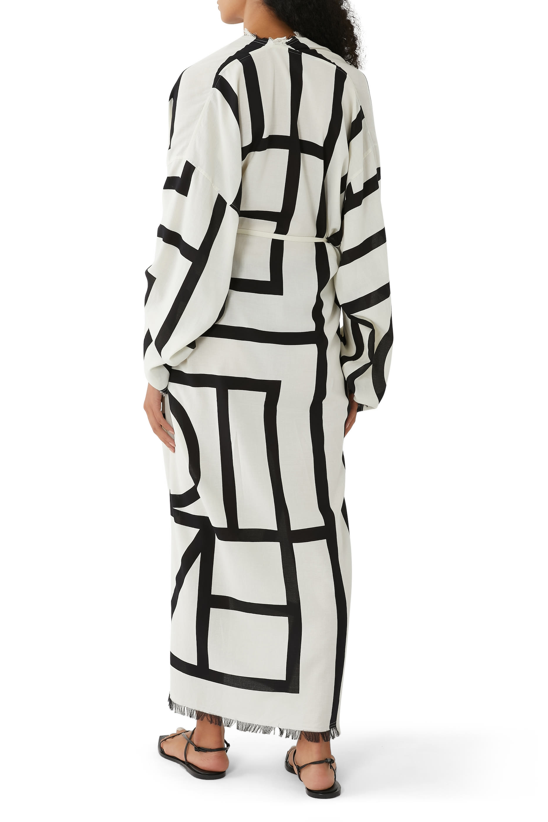 فستان بتصميم ملفوف وحروف شعار الماركة