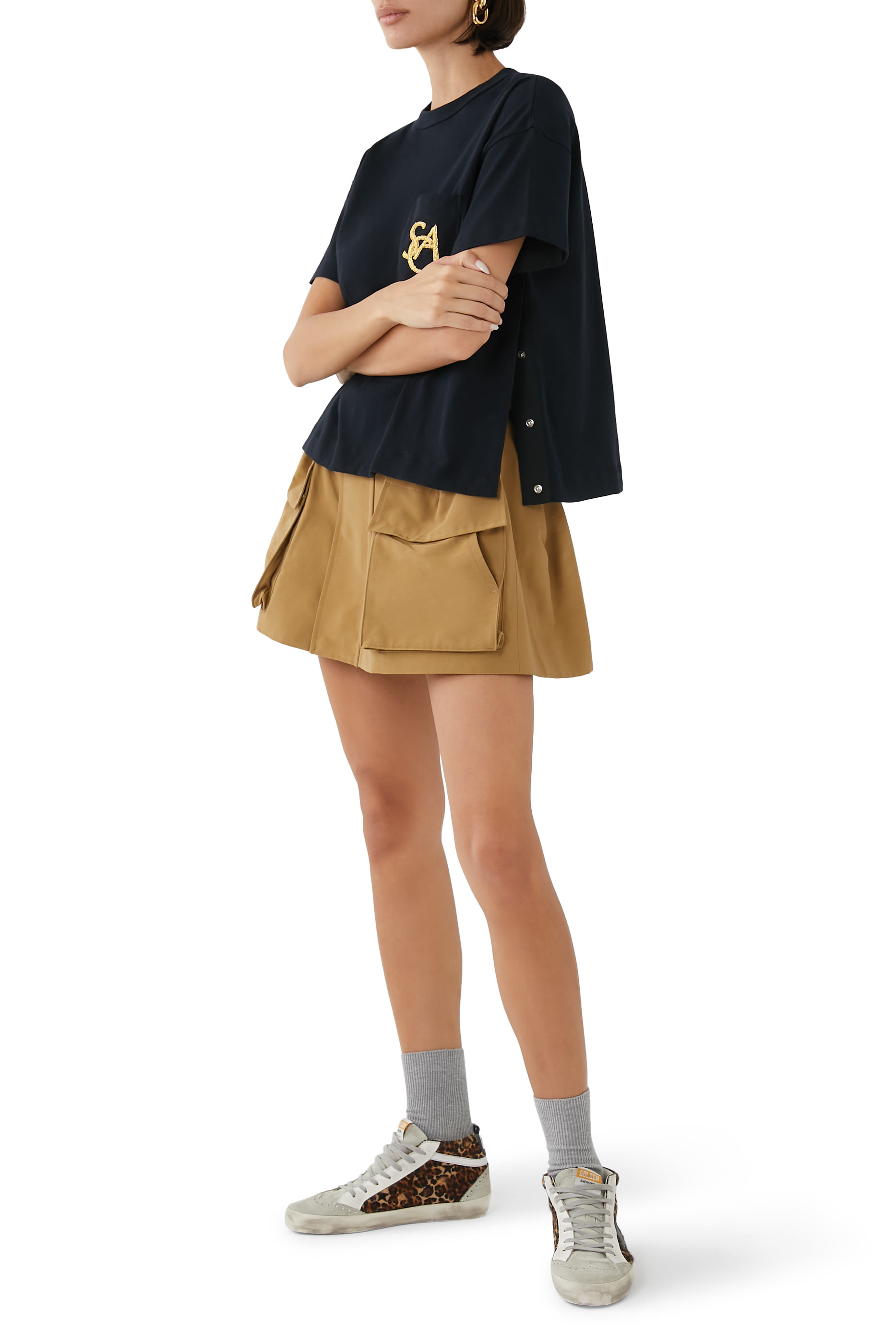 تيشيرت بشعار الماركة قطن جيرسيه