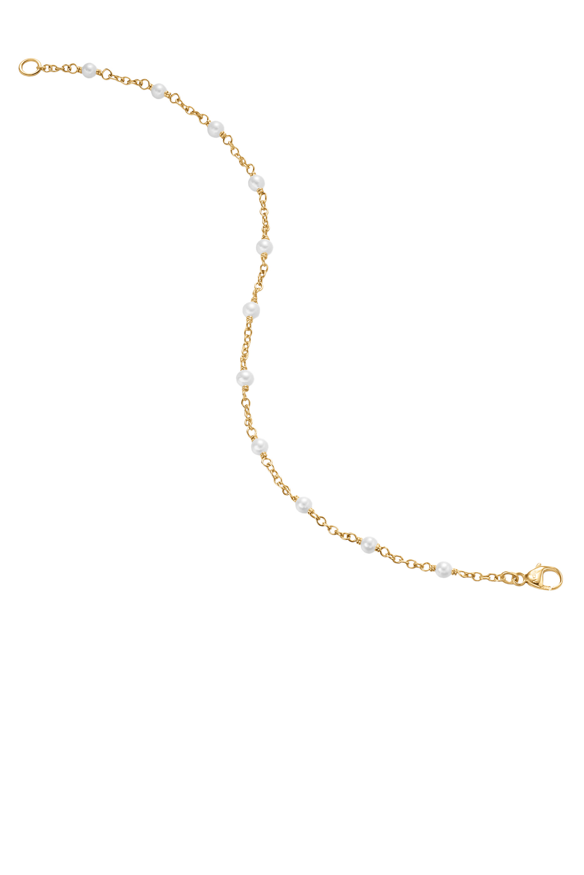 سوار بيرل كلاسيكس بحلية في المنتصف مرصع بلؤلؤ، ذهب أصفر عيار 18