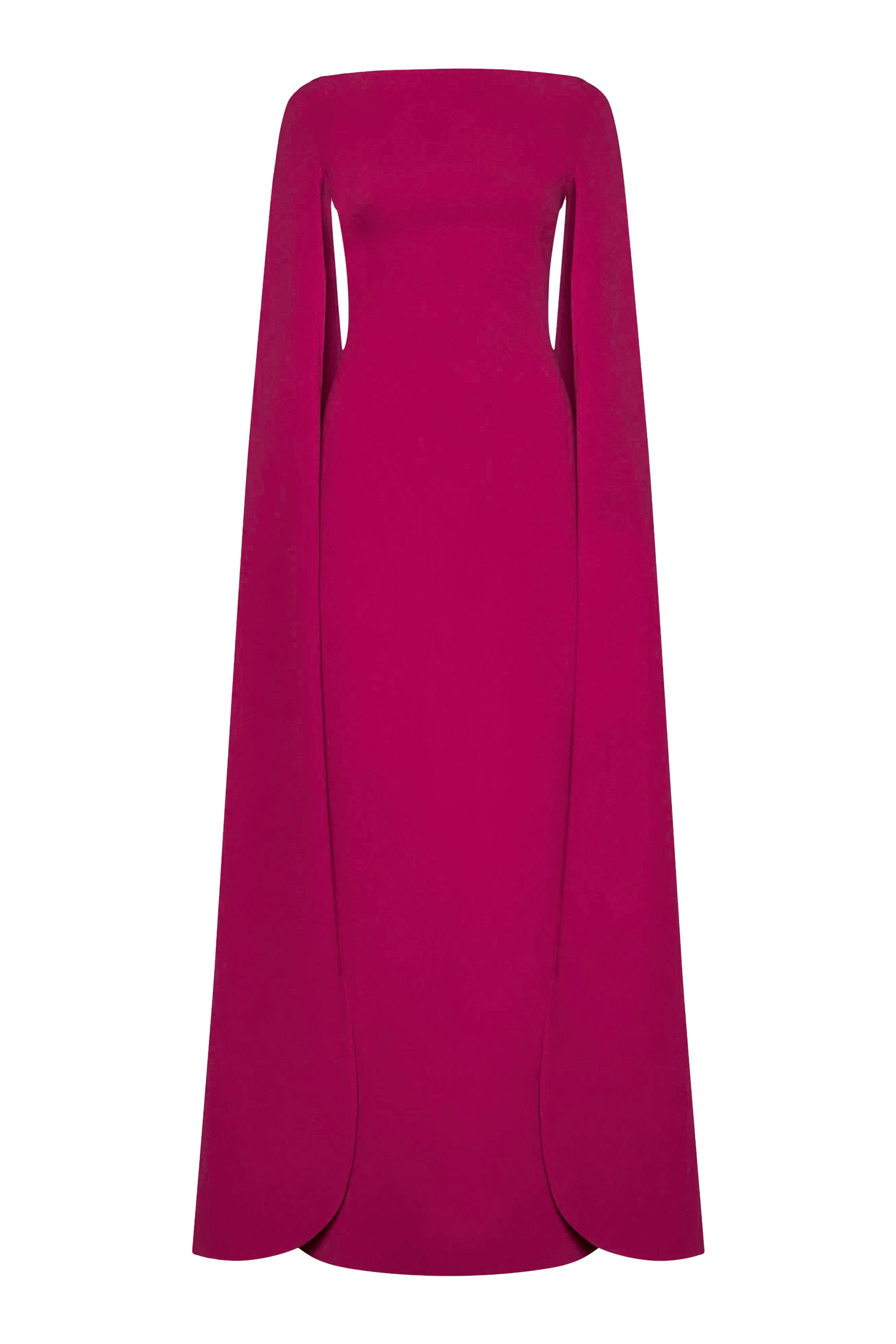 فستان سادي طويل بأكمام بنمط كاب