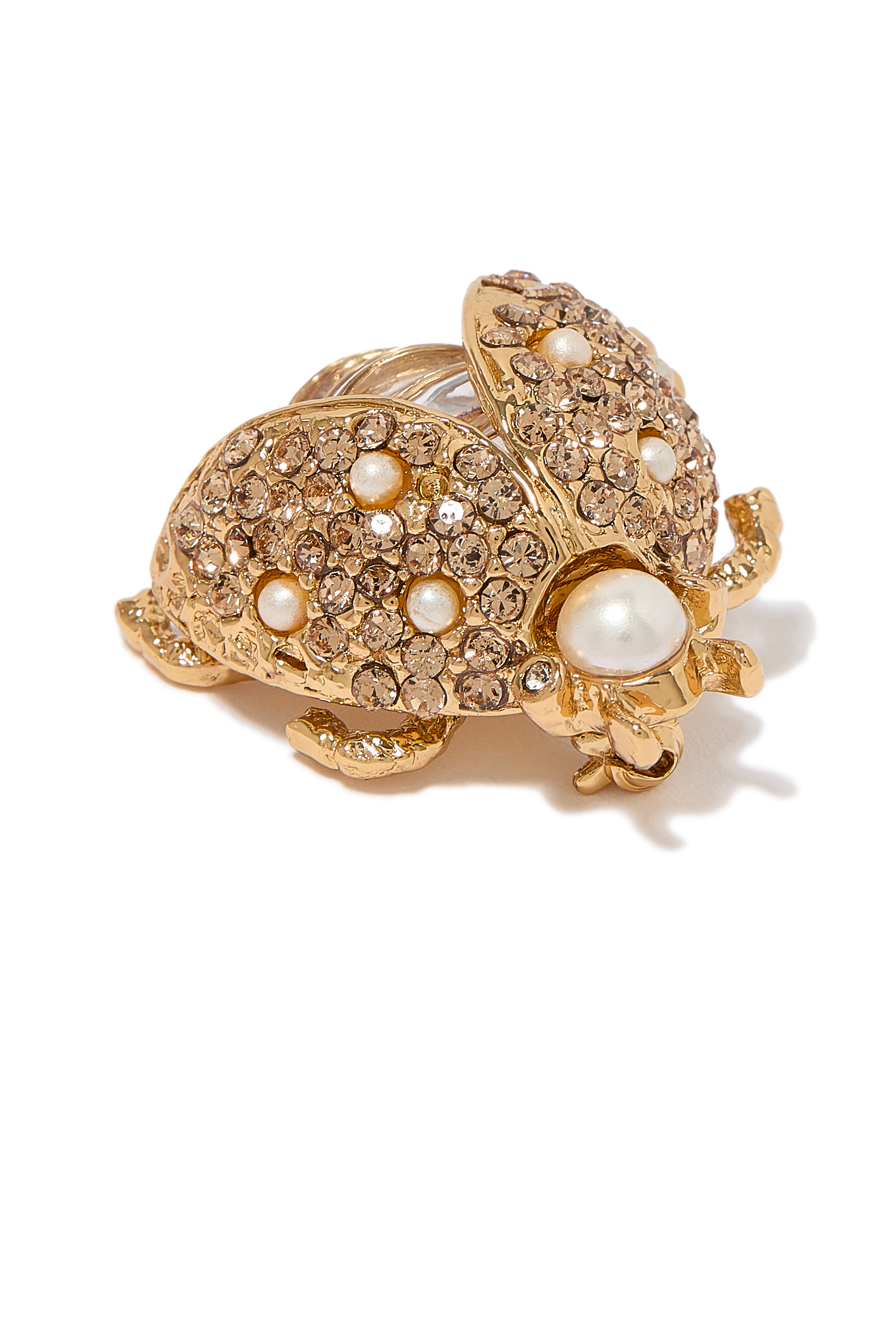 بروش بتصميم دعسوقة نحاس مطلي بالذهب