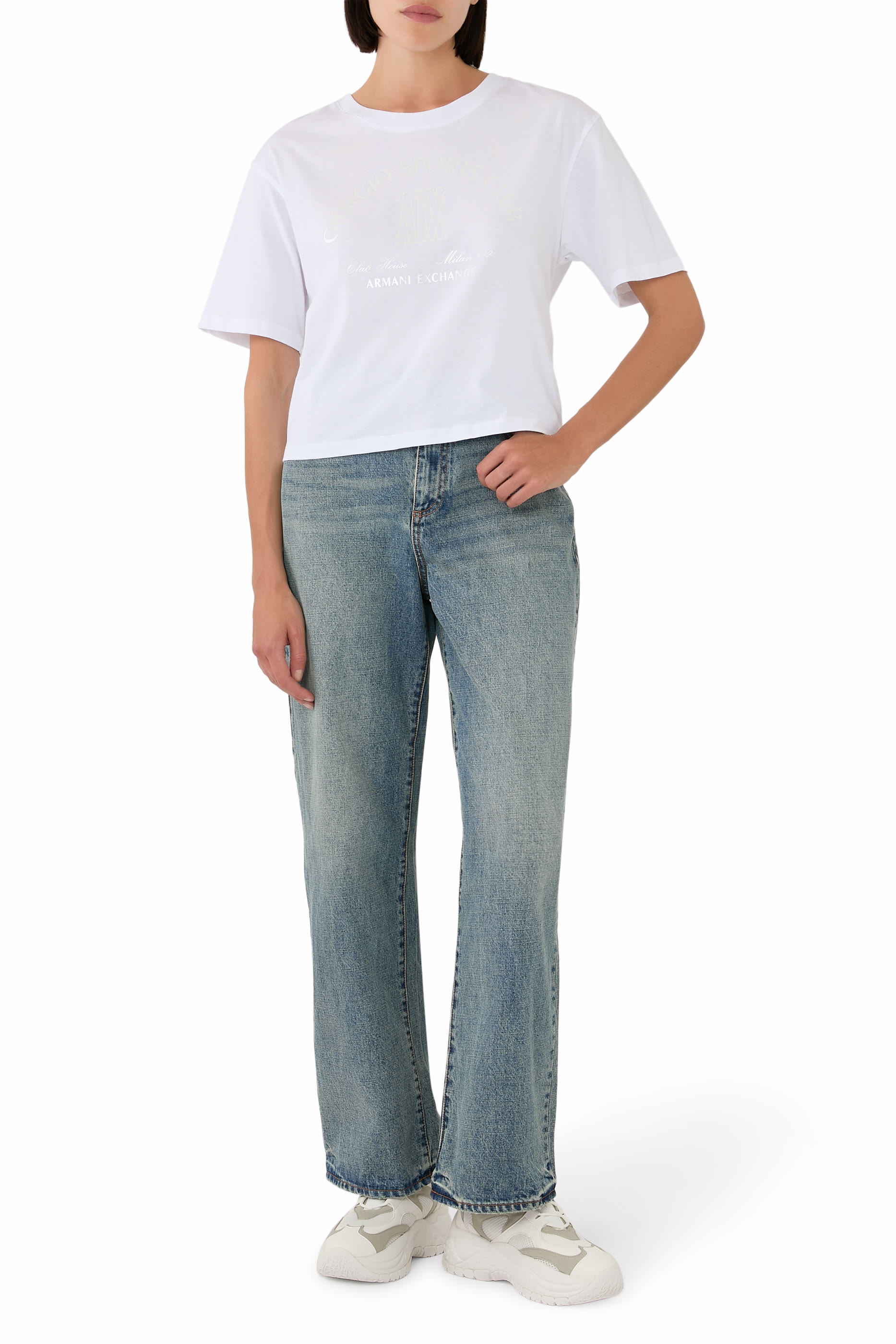  تيشيرت كلاود هاوس قصير بشعار الماركة