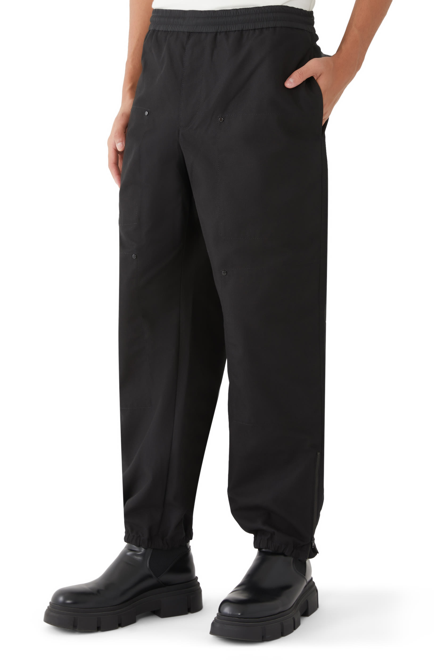 بنطال رياضي بتطريز شعار الماركة قطن