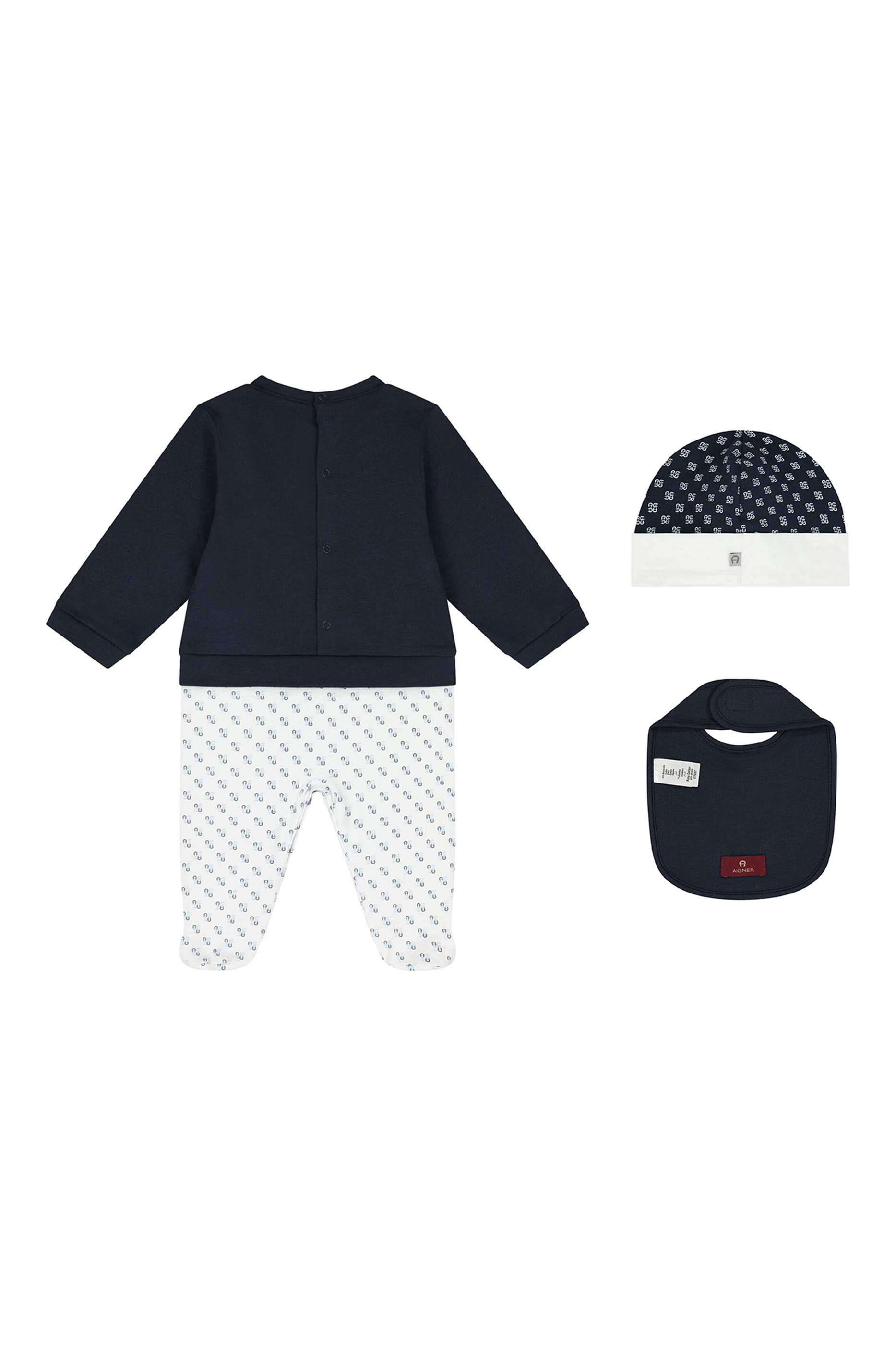 طقم هدايا بطبعة شعار الماركة للرضع