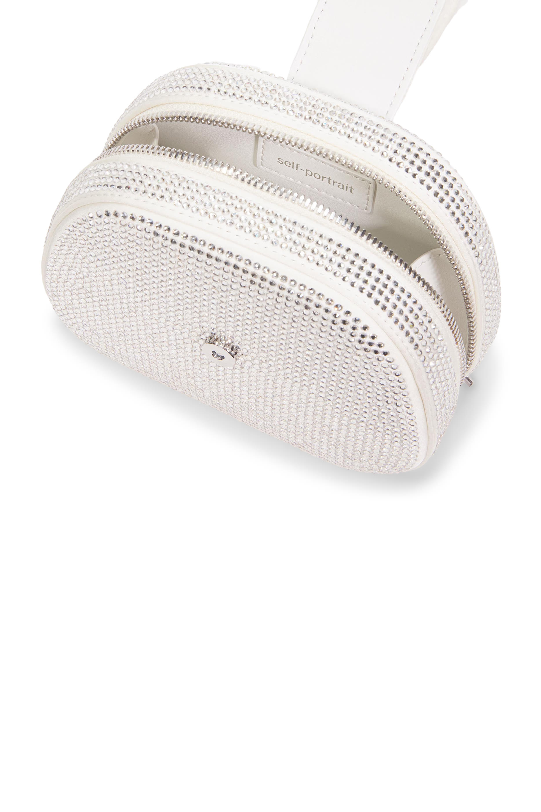 حقيبة يد صغيرة بيد علوية مرصعة بأحجار راين