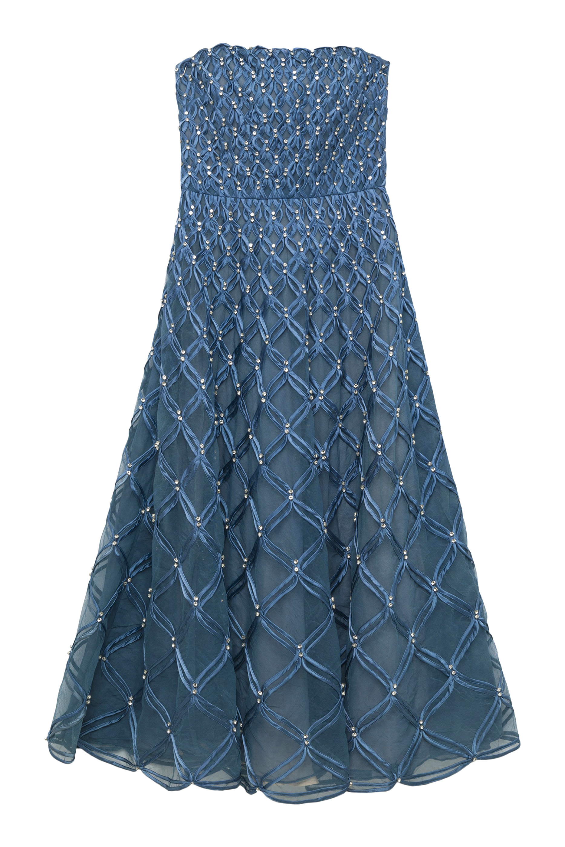 فستان زولاني بدون حمالات متوسط الطول